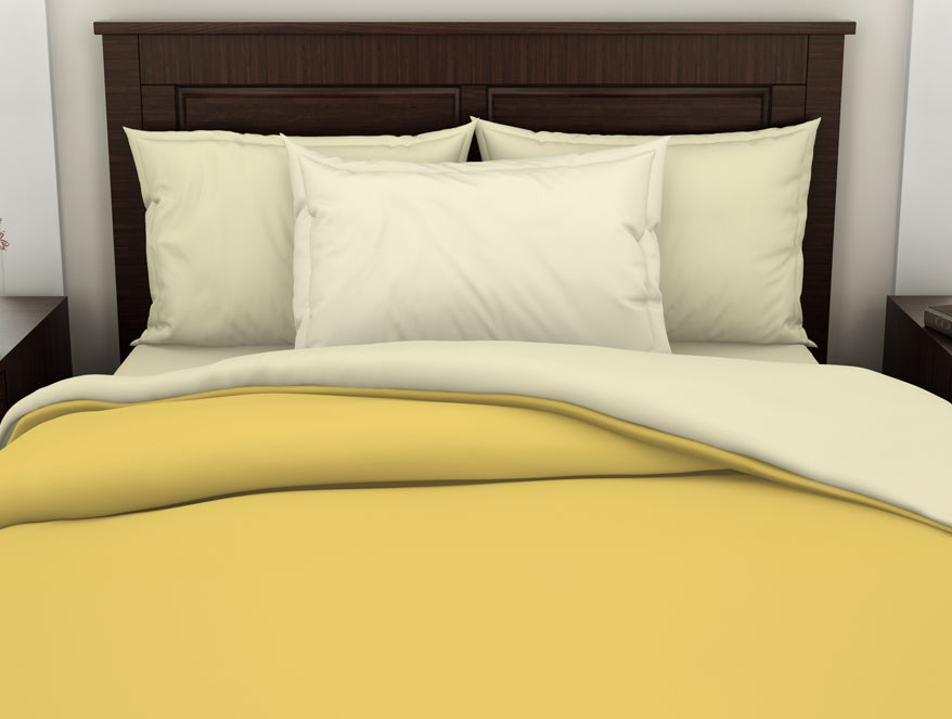 Spaces India Solid Yellow/Ivory 100% Cotton Shell Single Quilt / AC Comforter - Essentials Solid By Spaces - view 4