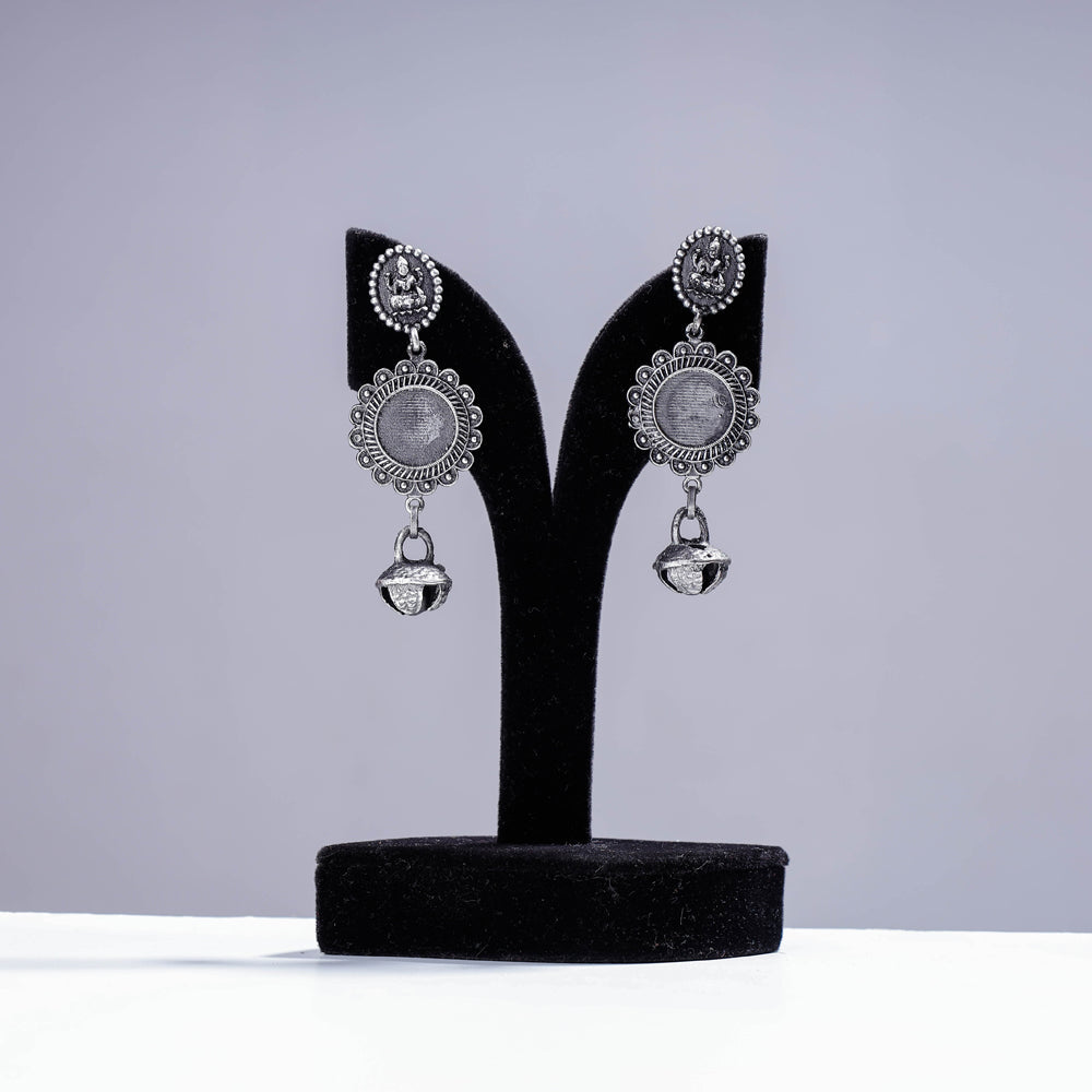 WHITE RIVER STORIES Antique Silver Finish Oxidised Brass Base Earrings