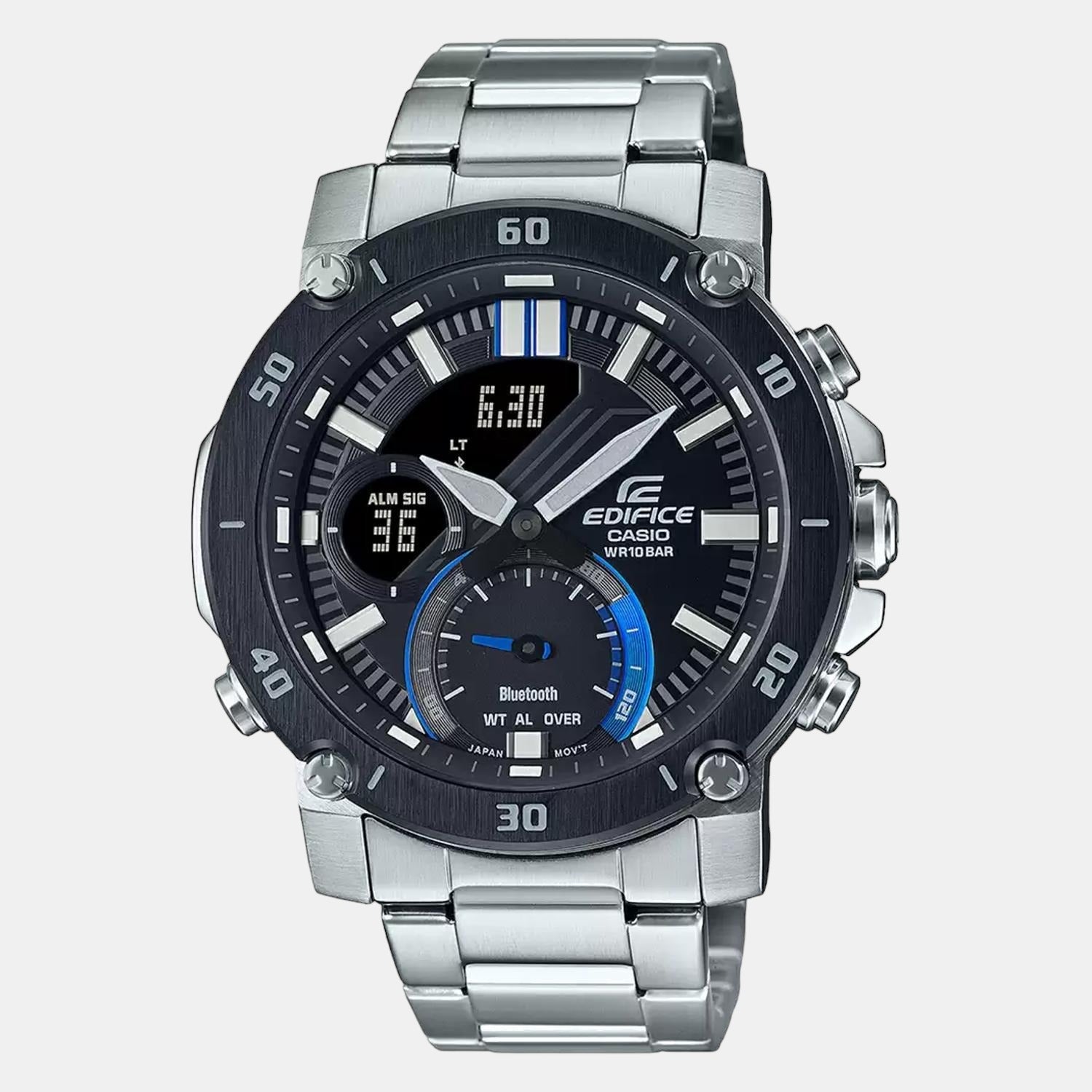 Casio Edifice Men Quartz Black Dial Analog-Digital Stainless Steel Watch EX525 - view 2