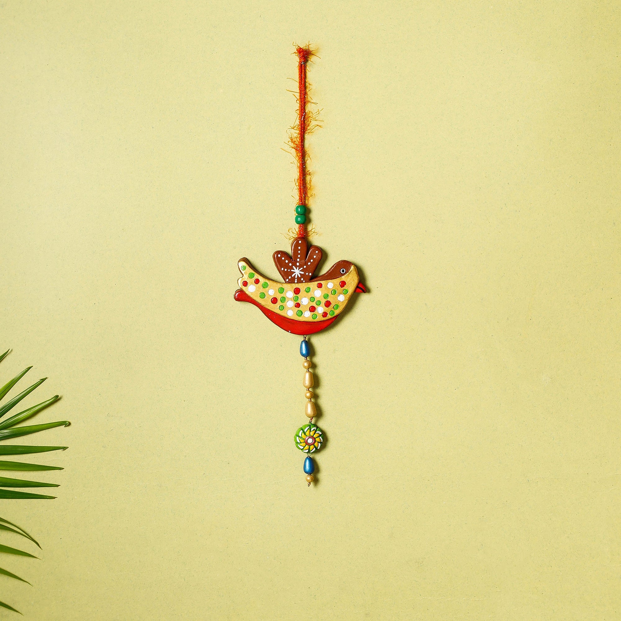 KHUSHBASH - HAPPY LOOM OF EAST Bird - Bishnupur Handpainted Terracotta Wall Hanging