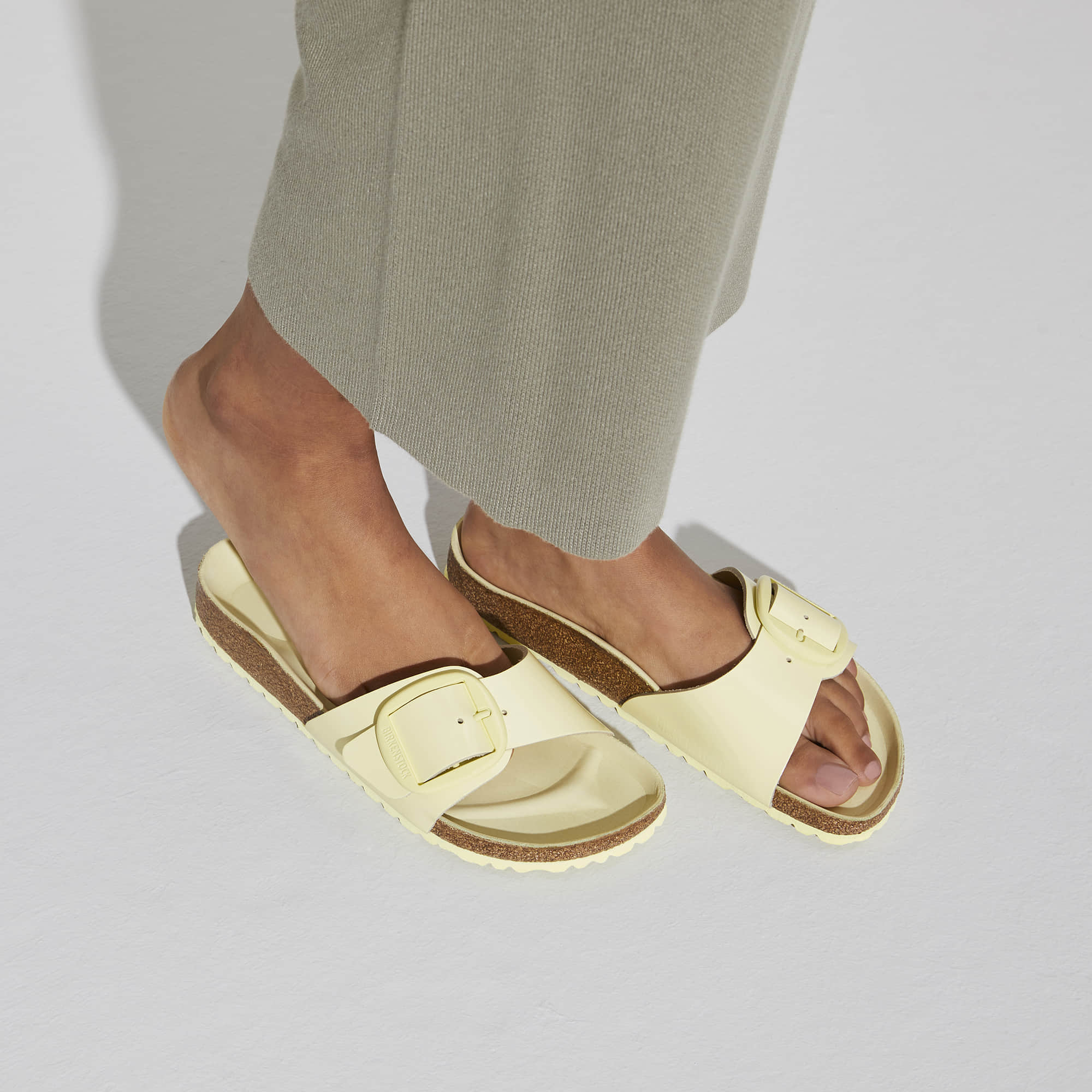 Birkenstock Madrid Big Buckle Natural Leather Patent - view 8
