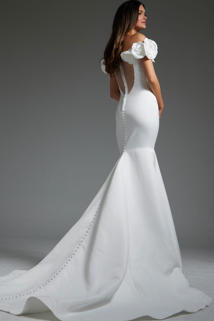 Jovani JB40594 Bridal Gown Long mermaid Rosette Wedding Dress - view 2
