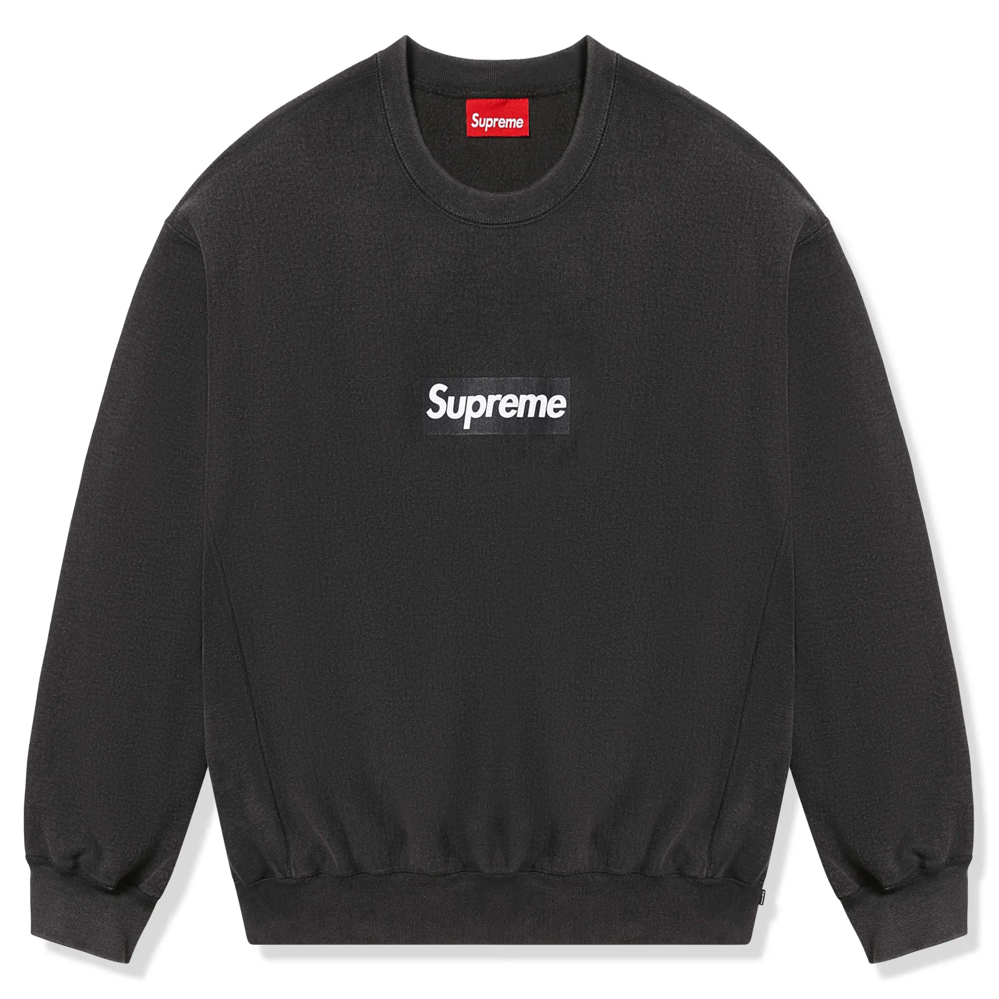 Supreme Washed Box Logo Black Crewneck