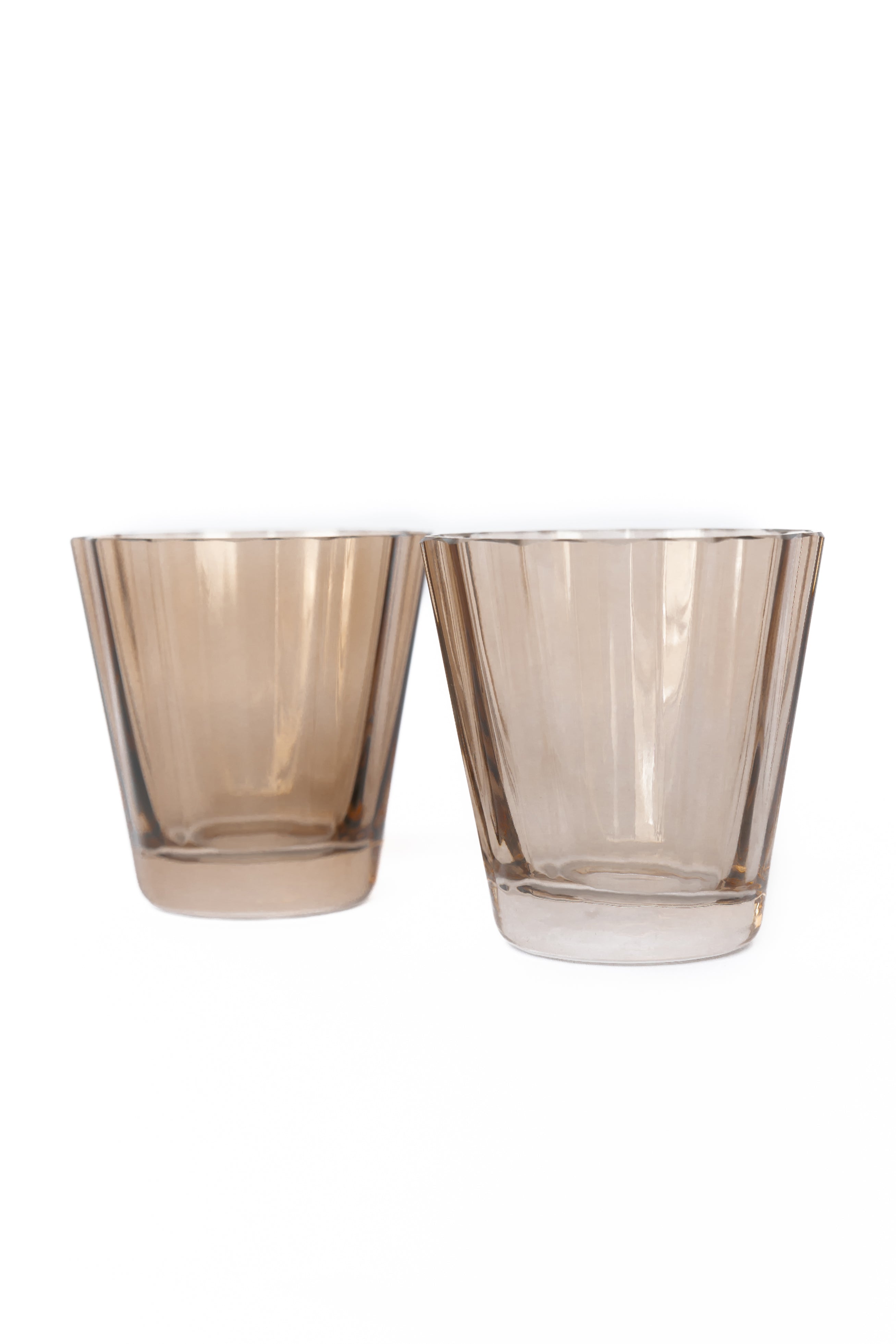 Estelle Colored Glass Estelle Colored Sunday Low Balls - Set of 2 {Mocha Mousse (Our Amber Smoke)} - view 5
