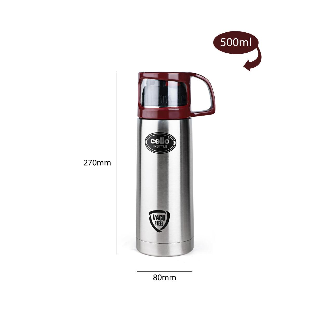Cello Instyle Flask, Vacusteel Water Bottle, 500ml - view 12