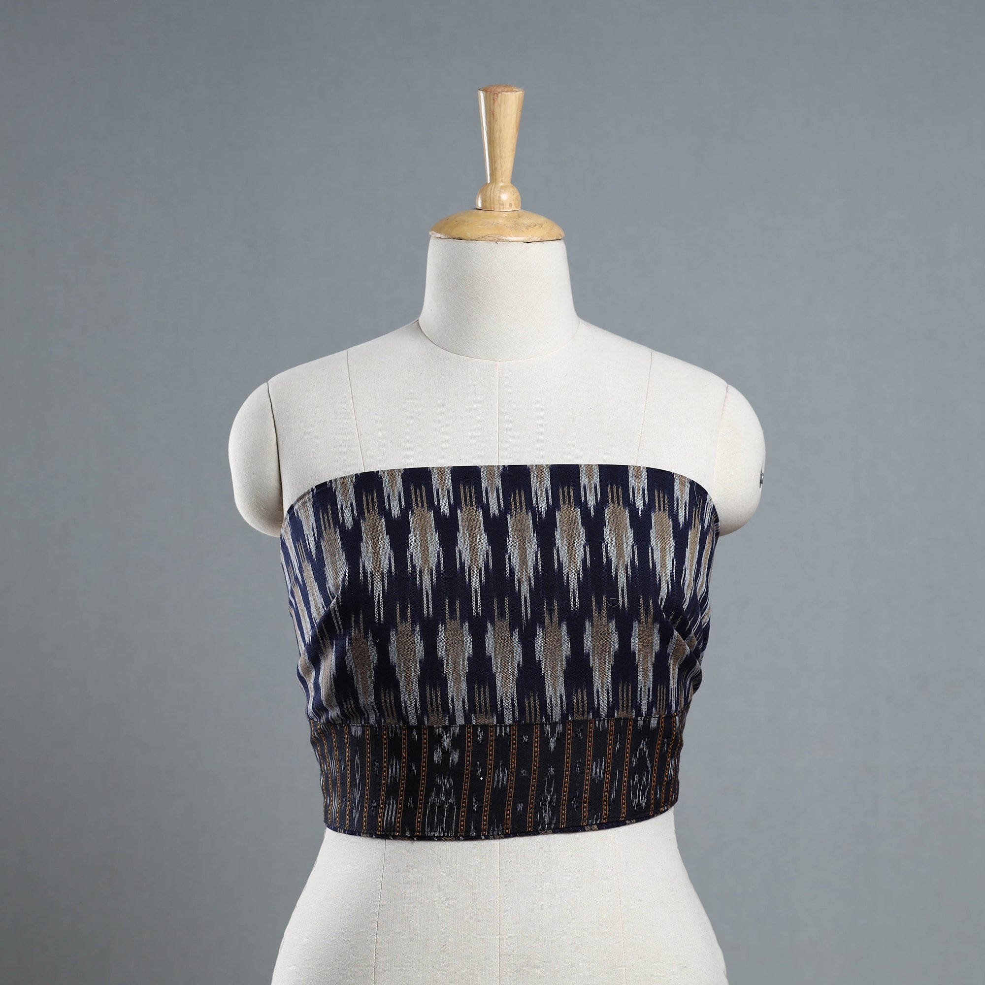 NOORI BAZAR Blue - Cotton Pochampally Ikat Blouse Piece 46