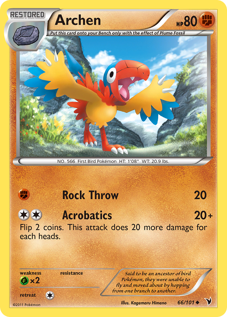 Uncommon bw3-66 reverse – Pokémon Archen - 66/101 - Uncommon [bw3-66] [Reverse Holo] - Archen - 66/101 - Uncommon