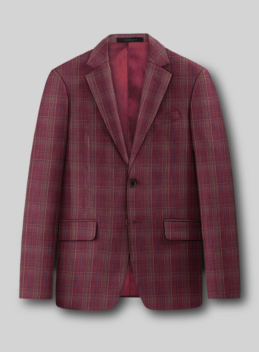 StudioSuits Napolean Xina Tartan Maroon Wool Suit - view 4