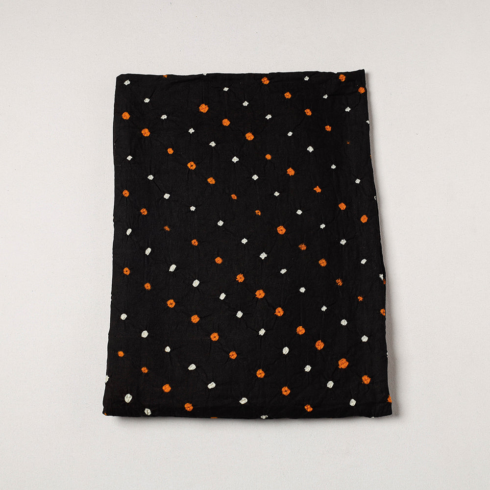KACHCHH JI CHHAAP Black - Kutch Bandhani Tie-Dye Soft Cotton Precut Fabric