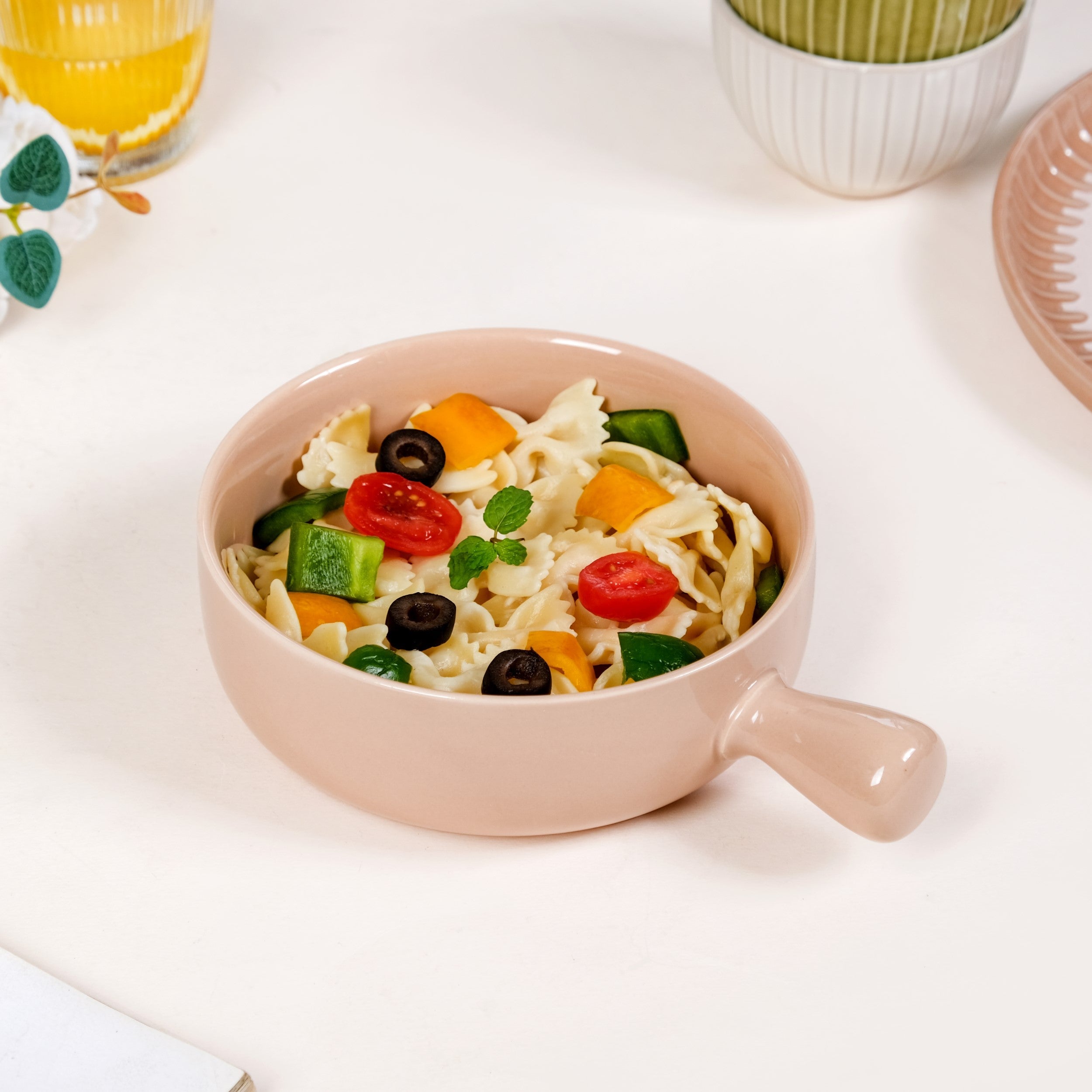 Nestasia Beige Ceramic Bowl With Handle 650ml - view 2