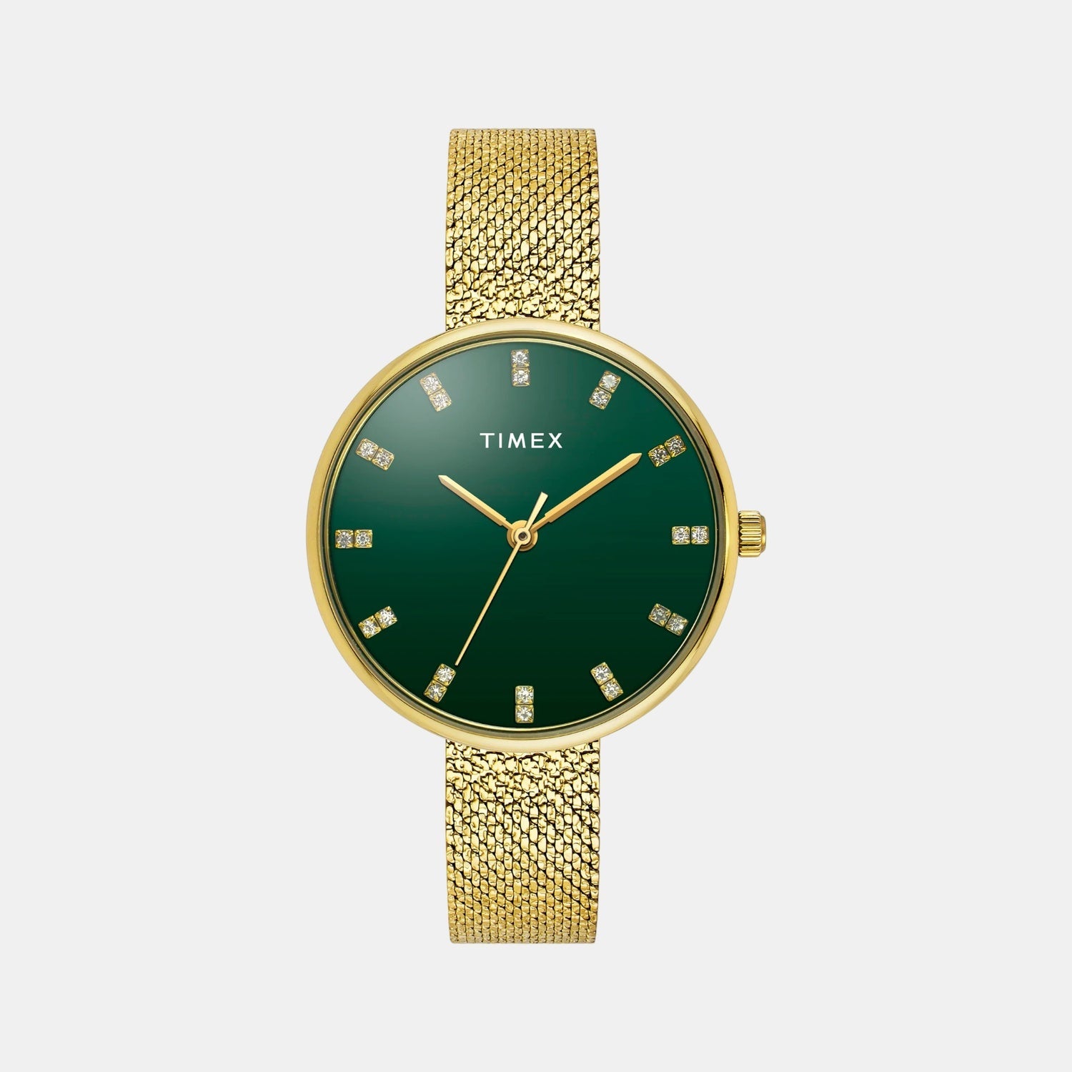 Timex Fashion Women Quartz Green Dial Analog Stainless Steel Watch TWEL21501
