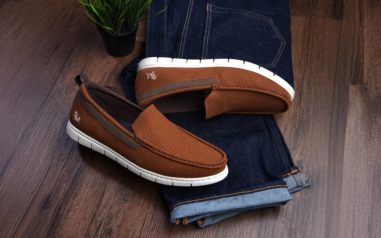 Neeman's Flex Knit Loafers : Tan - view 2