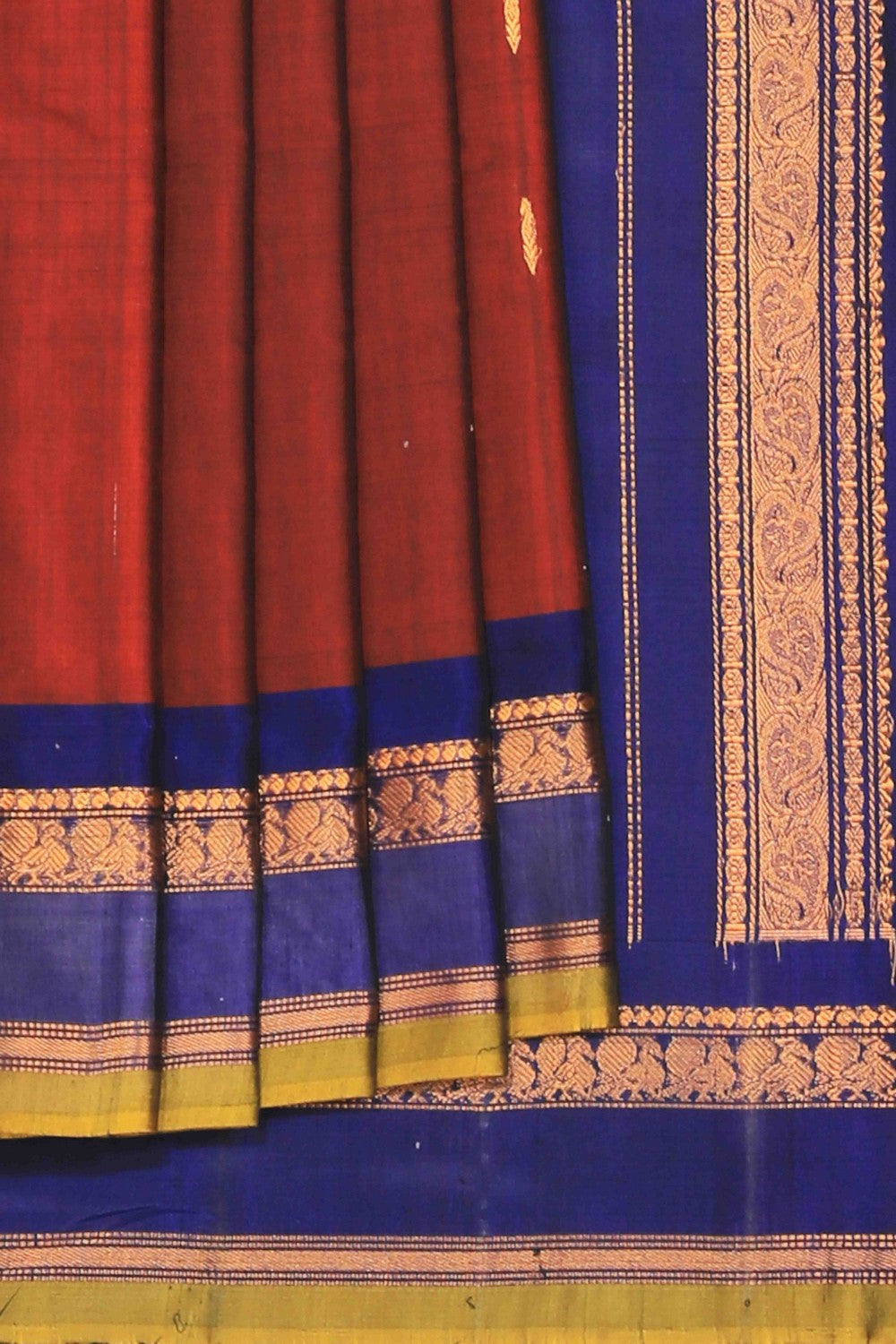 Kalanjali Gadwal Cotton Silk Maroon Saree – Women's