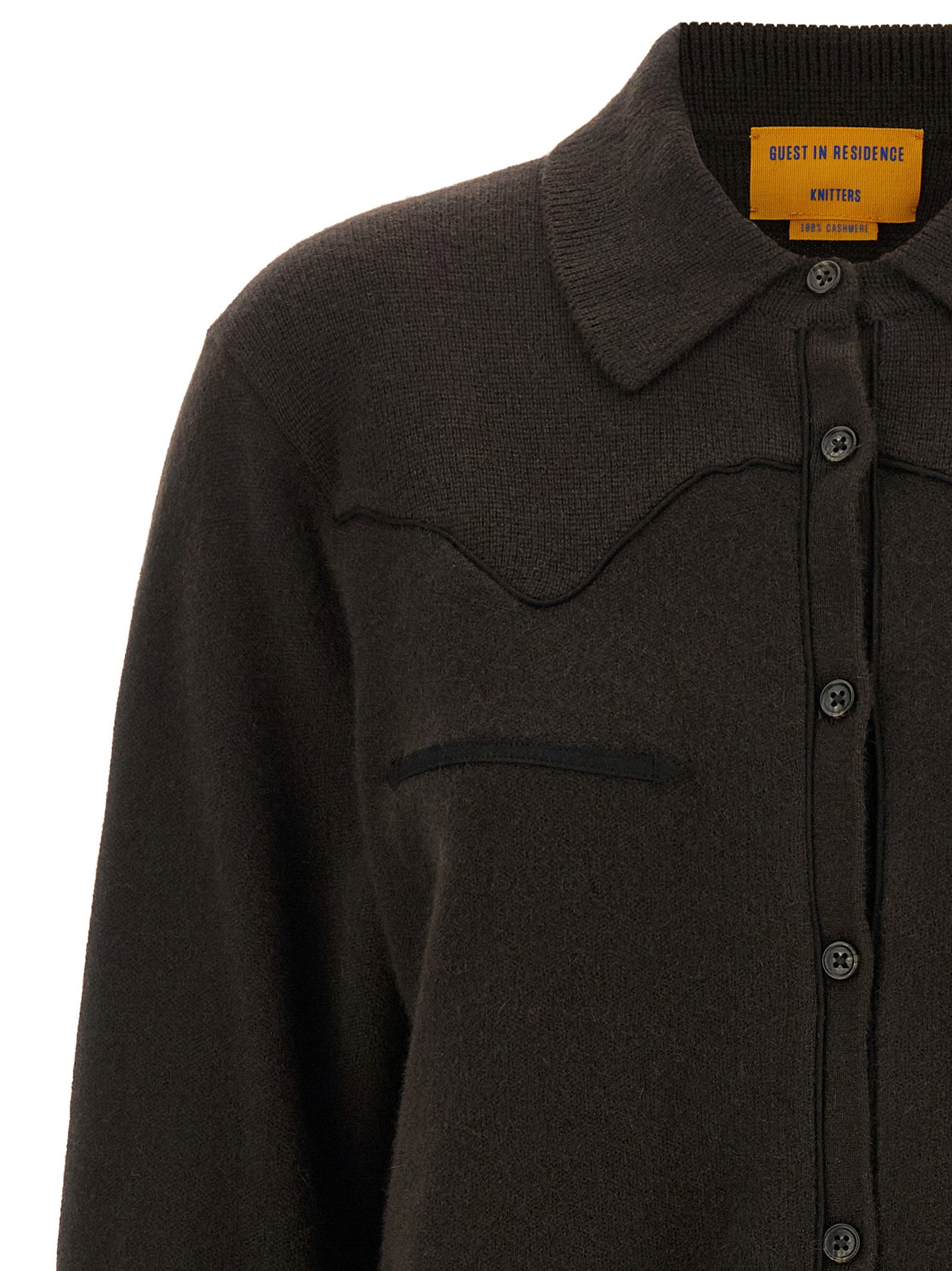 Guest In Residence Cropped Western Shirt – 100% cashmere - view 3