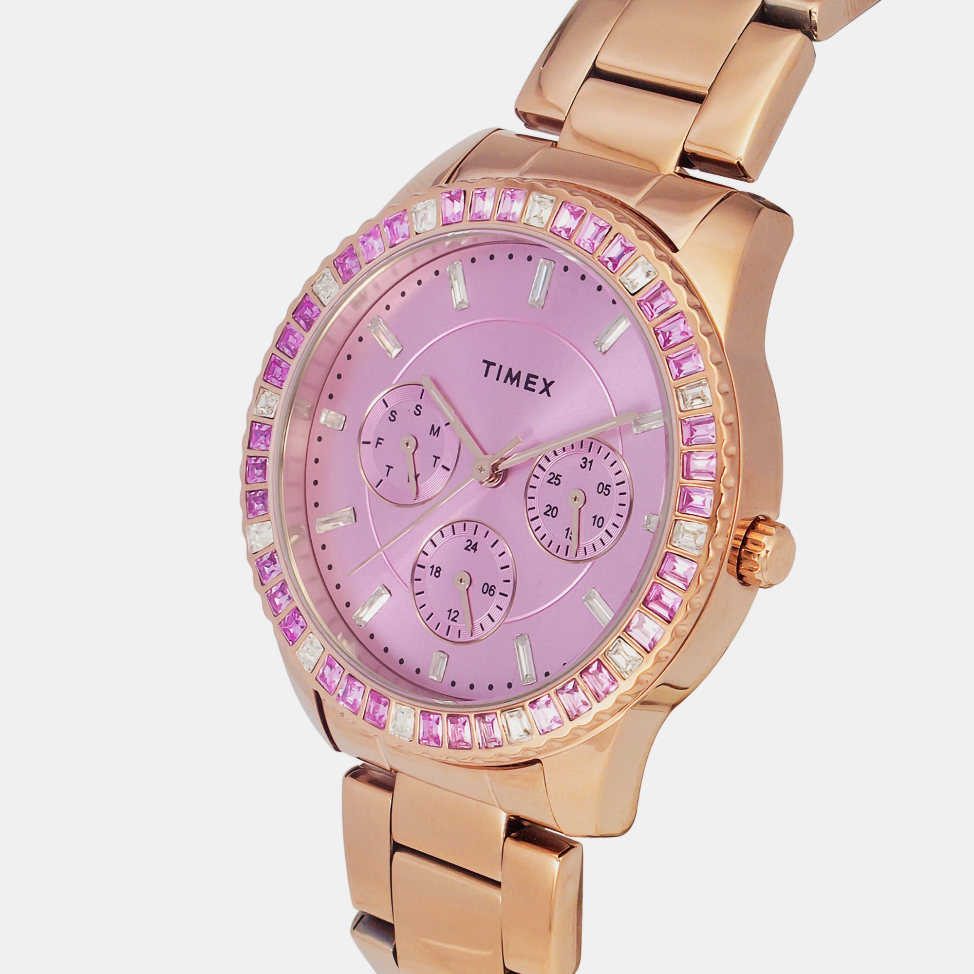 Timex E Class Women Quartz Rose Gold Dial Analog Stainless Steel Watch TWEL16801 - view 2