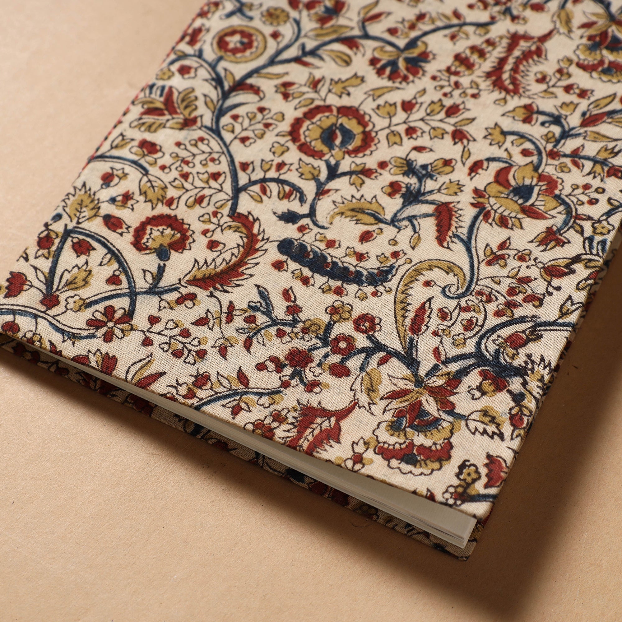 BINDAAS UNLIMITED Beige - Kalamkari Fabric Cover Handmade Paper Notebook (9 x 7 in) - view 2