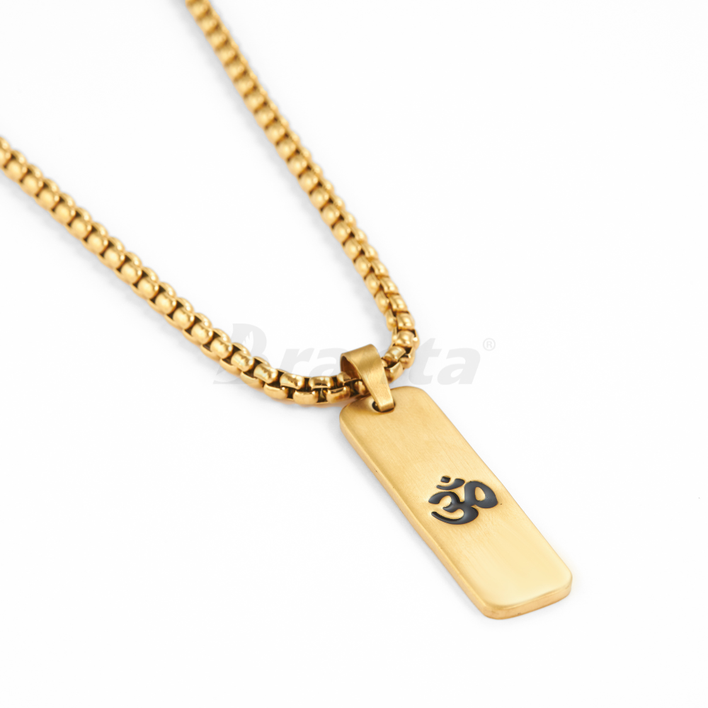 Branta Om Matte Finish Necklace For Men (24 Inch)