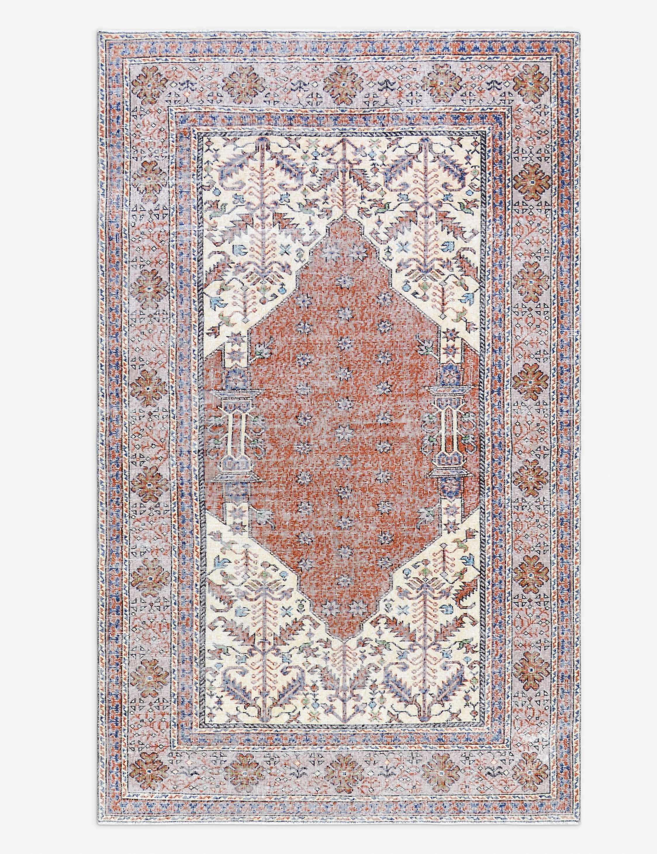 Lulu and Georgia Vintage Turkish Hand-Knotted Wool Rug No. 512, 5' x 8'