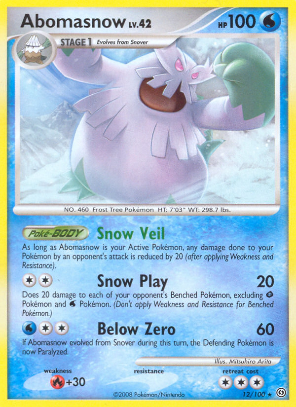 Rare dp7-12 non-holo – Pokémon Abomasnow - 12/100 - Rare [dp7-12] [Non-Holo] - Abomasnow - 12/100 - Rare