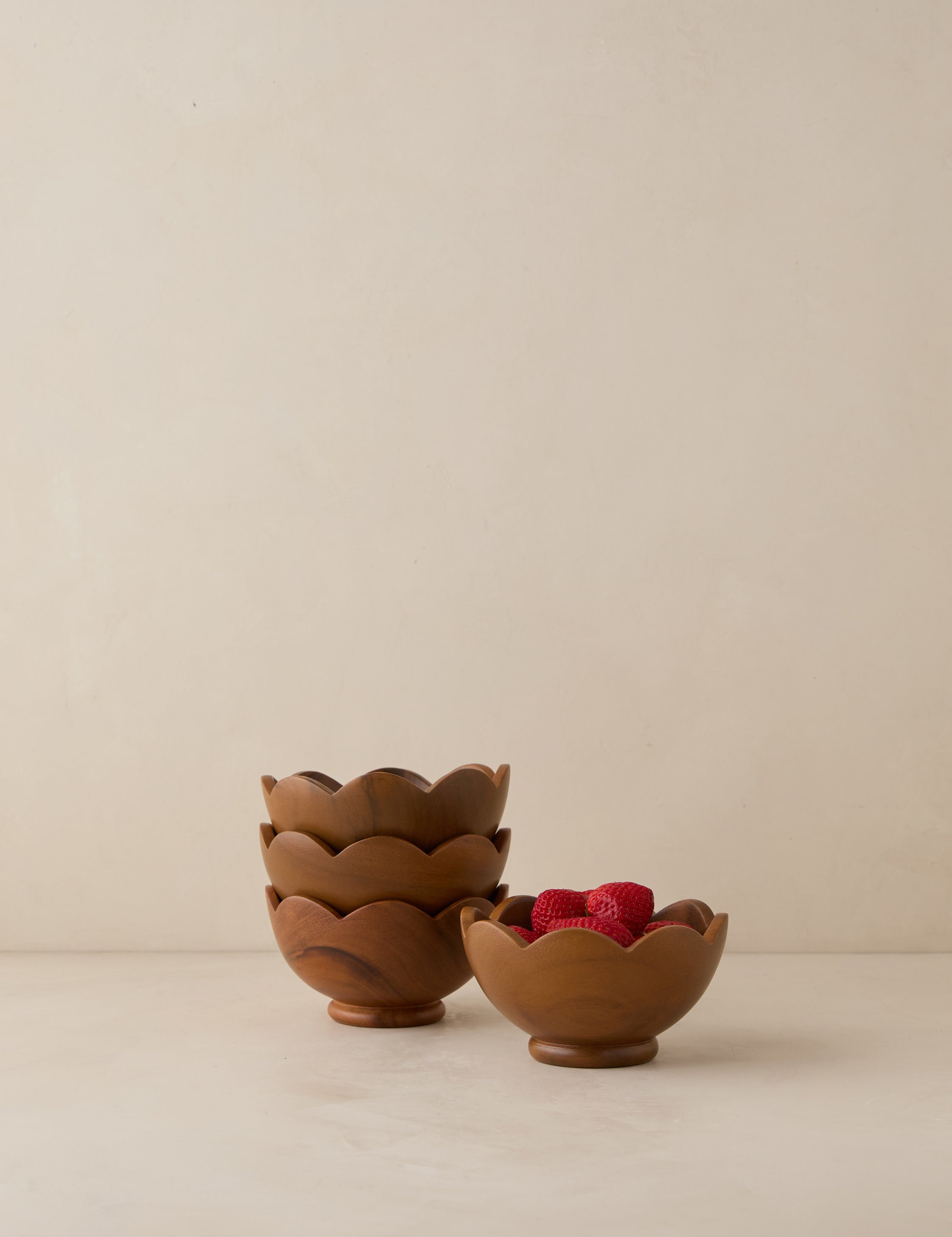 Lulu and Georgia Scalloped Wood Bowls (Set of 4) by Sarah Sherman Samuel