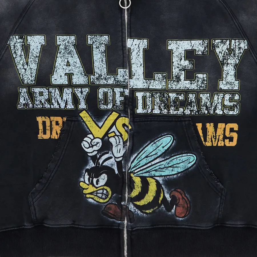 Vale Forever Valley Dreams Army Black Zip-Up Hoodie - view 3