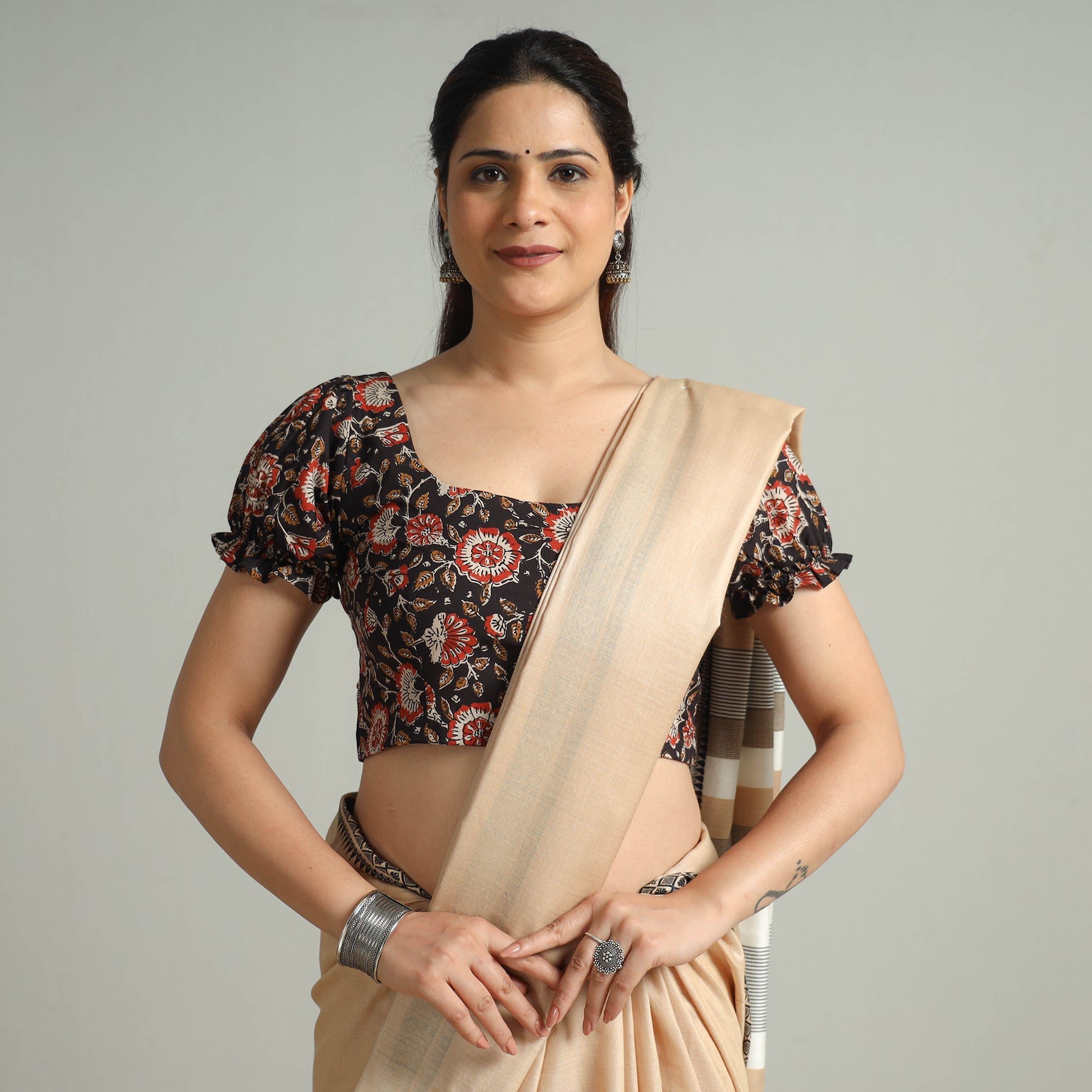 ITOKRI CASUALS Black - Bagh Bagru Block Printed Cotton Stitched Blouse 09