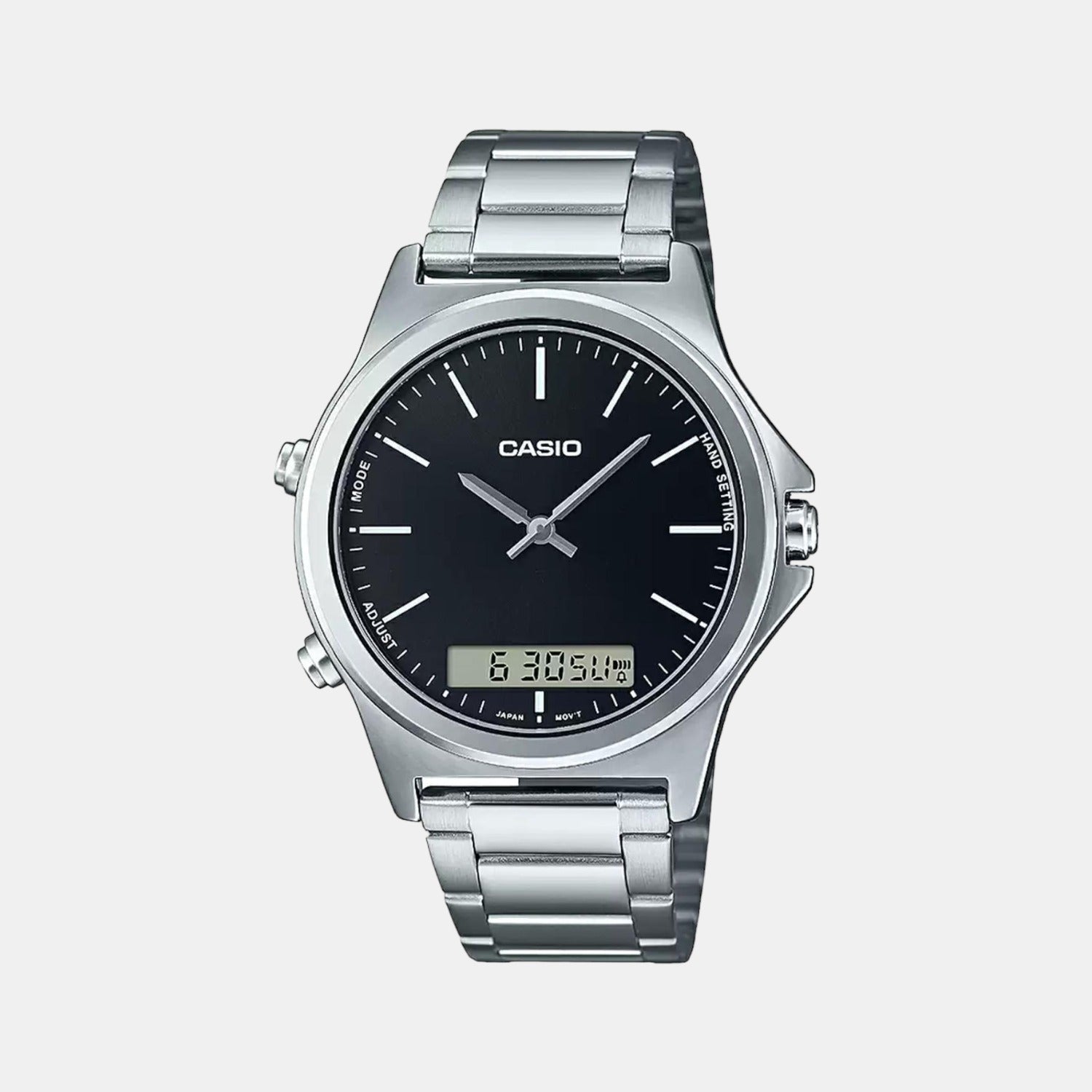 Casio Enticer Men Quartz Black Dial Analog Stainless Steel Watch A1923