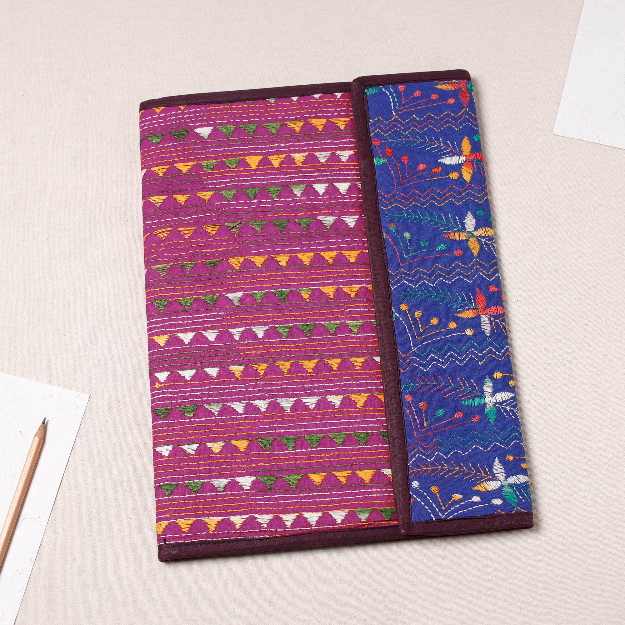 ASALKAAR Bengal Kantha Work Handcrafted File Folder