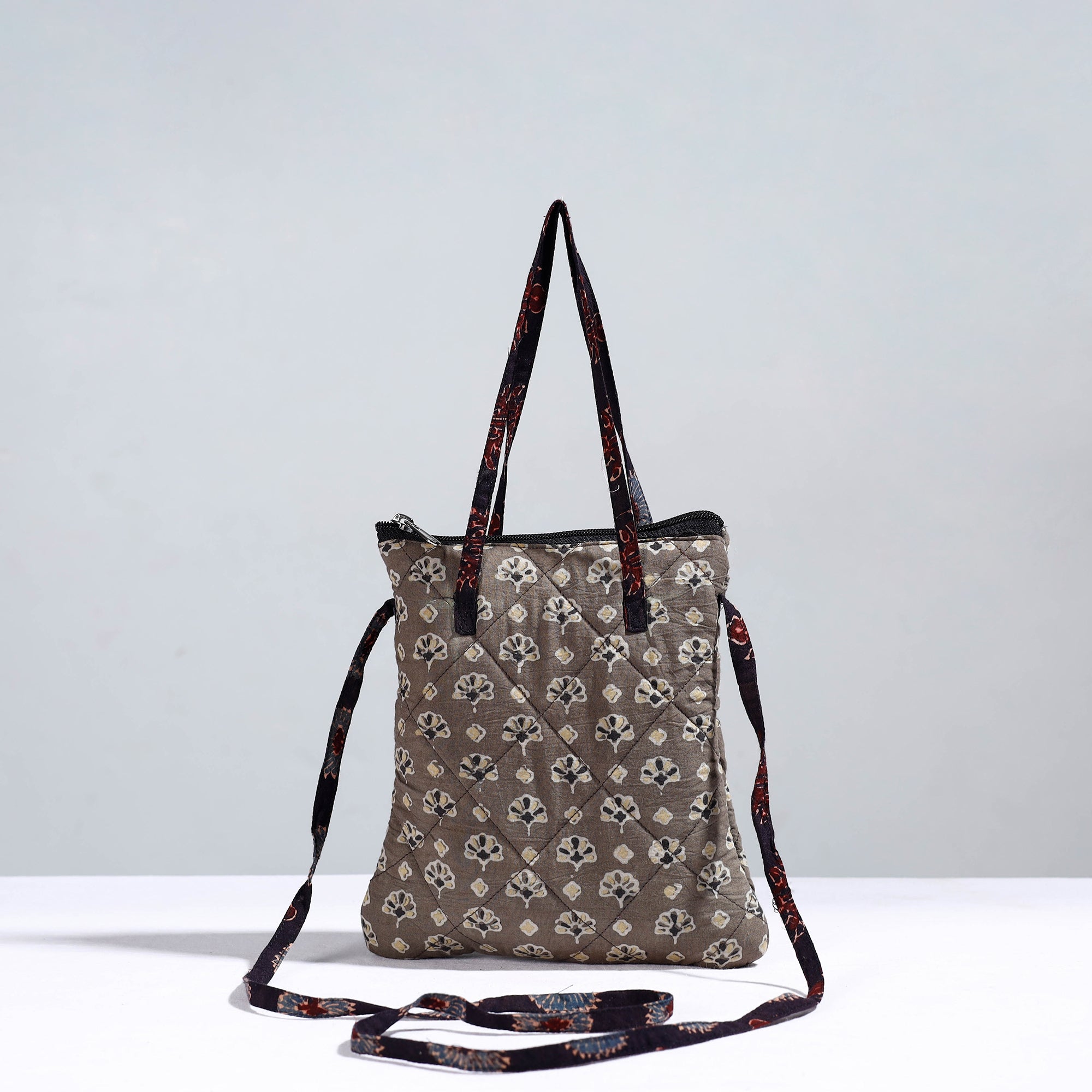 NOORI BAZAR Brown - Handmade Quilted Cotton Sling Bag 07