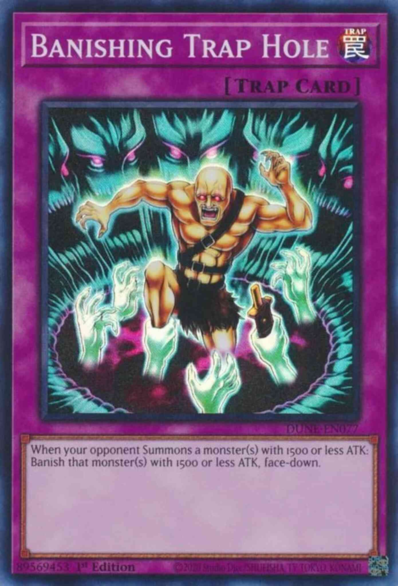 Yu-Gi-Oh! Banishing Trap Hole - DUNE-EN077 - Super Rare - 1st Edition