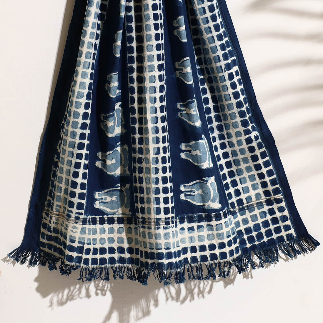 BINDAAS UNLIMITED Blue - Bindaas Block Printed Handloom Cotton Towel - view 2