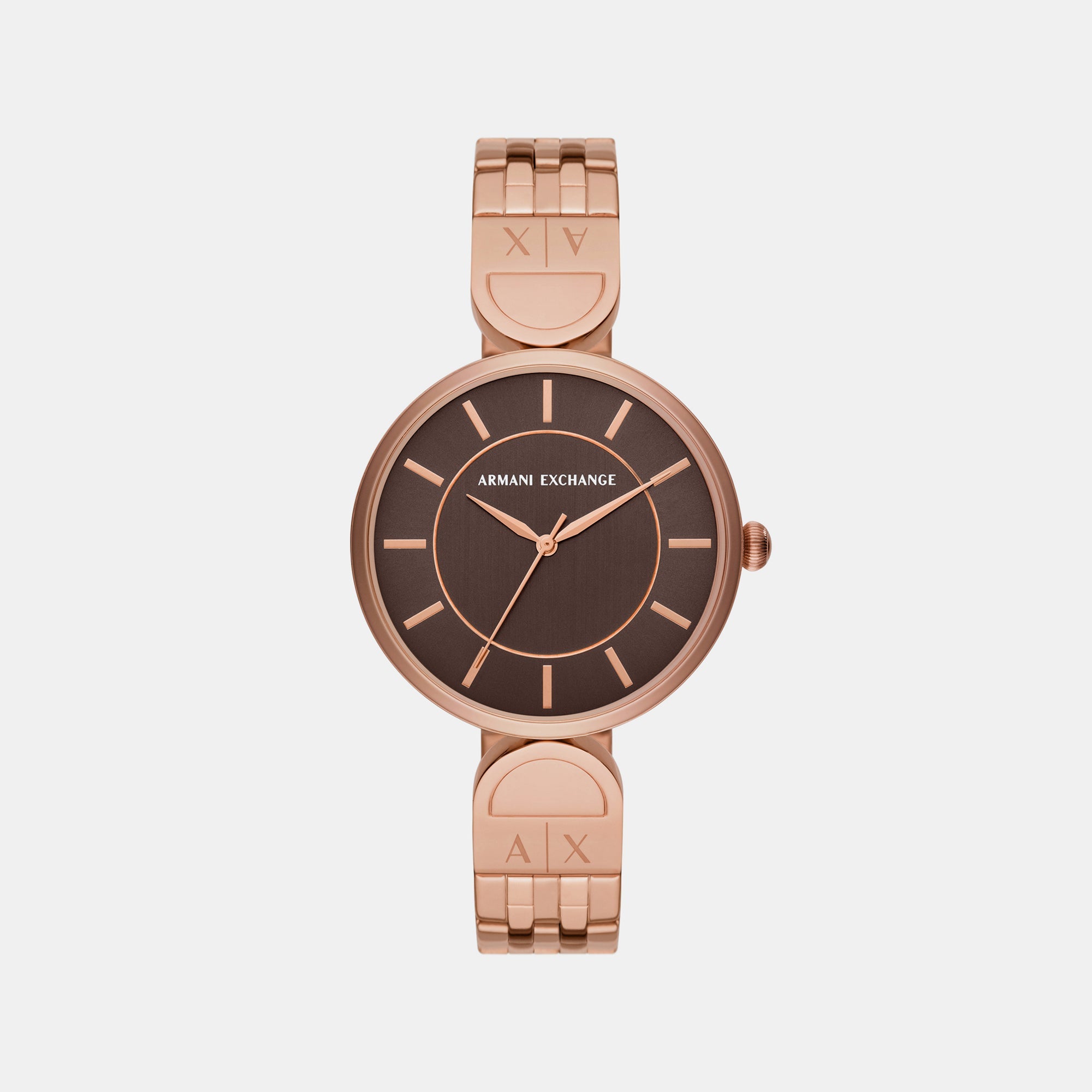 Armani Exchange Brooke Women Quartz Rose Gold Dial Analog Stainless Steel Watch AX5384