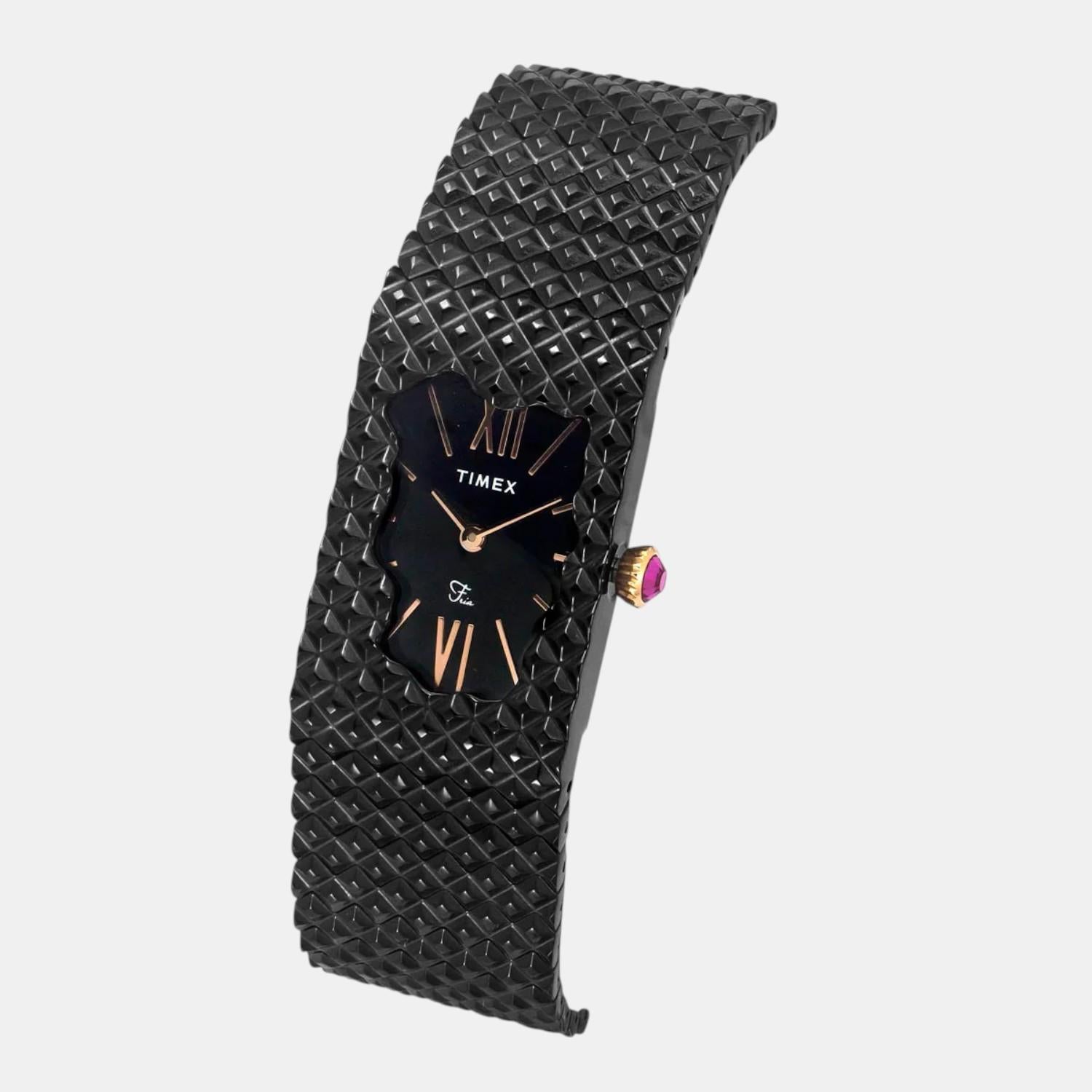 Timex Fria Women Quartz Black Dial Analog Stainless Steel Watch TWEL77708 - view 2