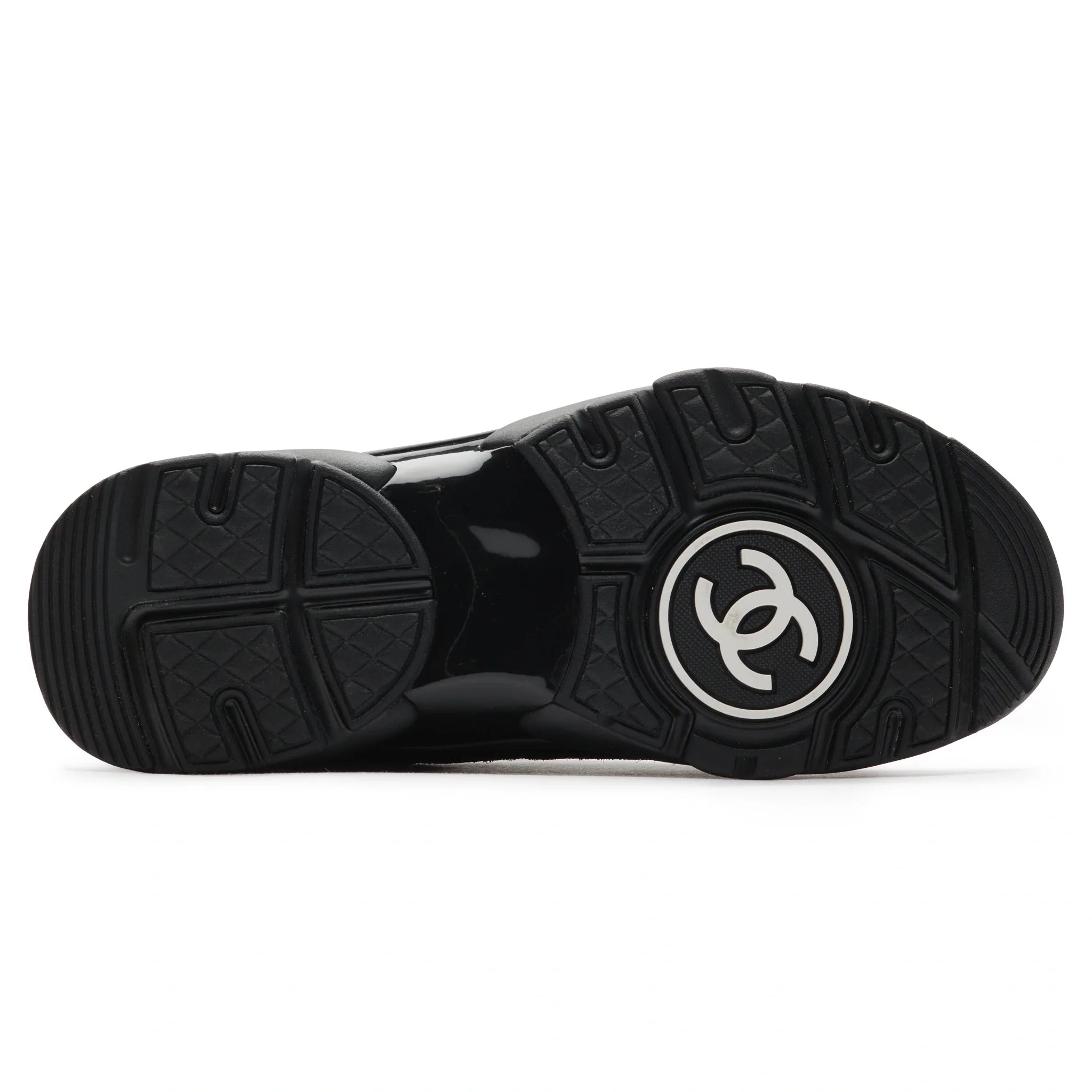 Chanel CC Logo Suede Triple Black Sneaker - view 5