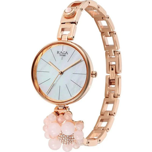 Titan Raga Delight Mother Of Pearl Dial Analog Metal Strap Watch for Women 30mm 95201WM01 - view 2