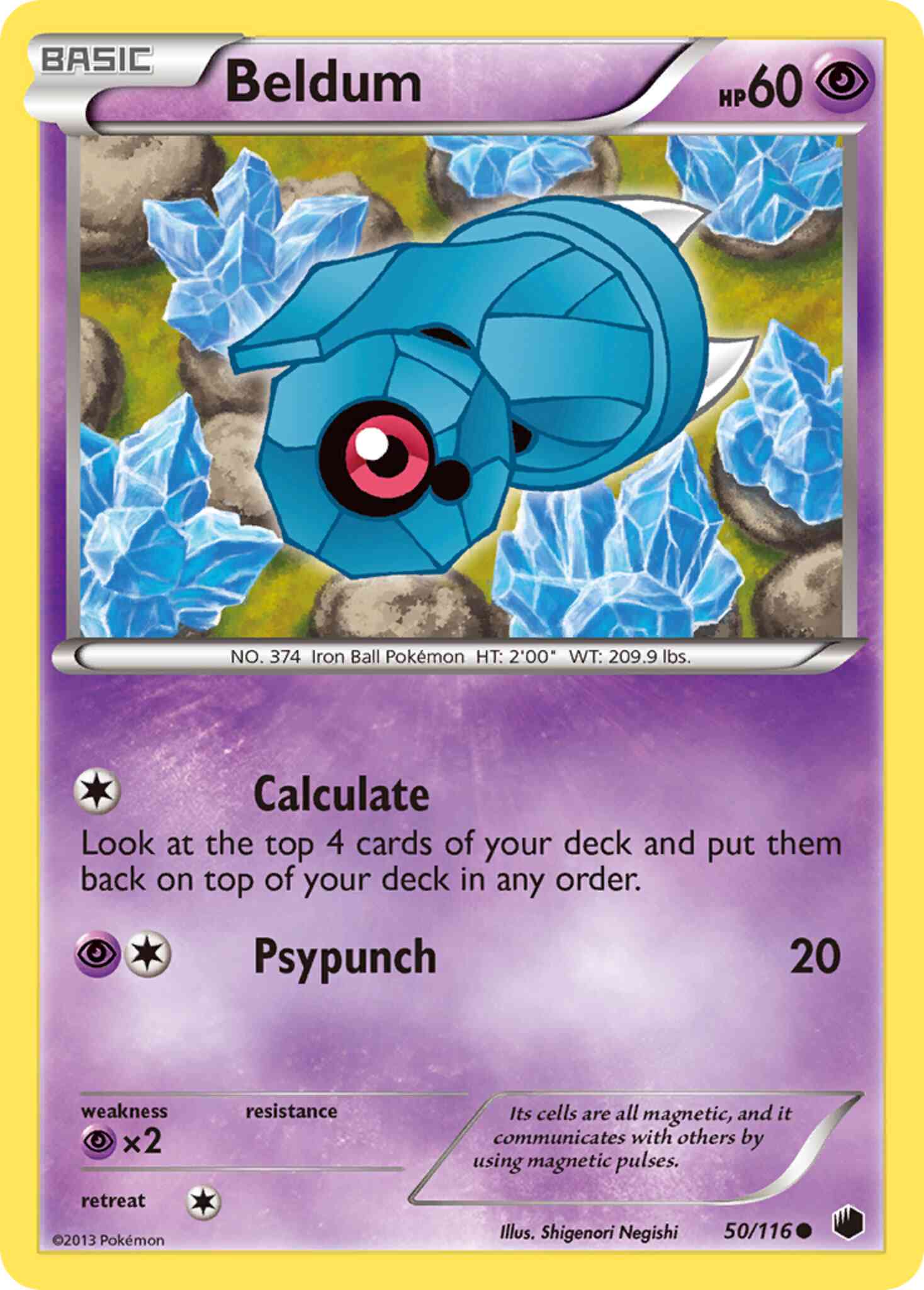 Common bw9-50 reverse – Pokémon Beldum - 50/116 - Common [bw9-50] [Reverse Holo]