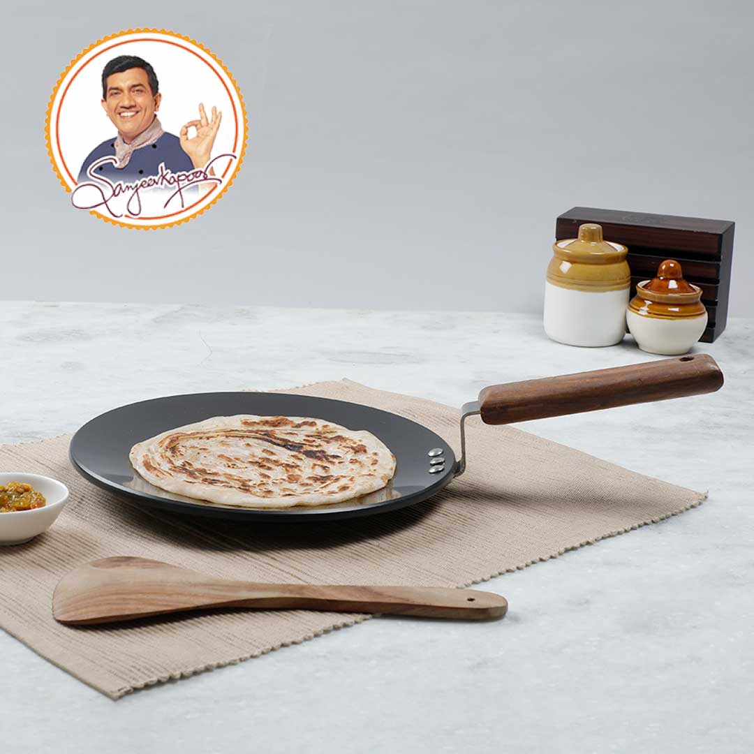 Wonderchef Ebony 25 cm Roti Tawa | Wooden Handle With Rivets - view 5