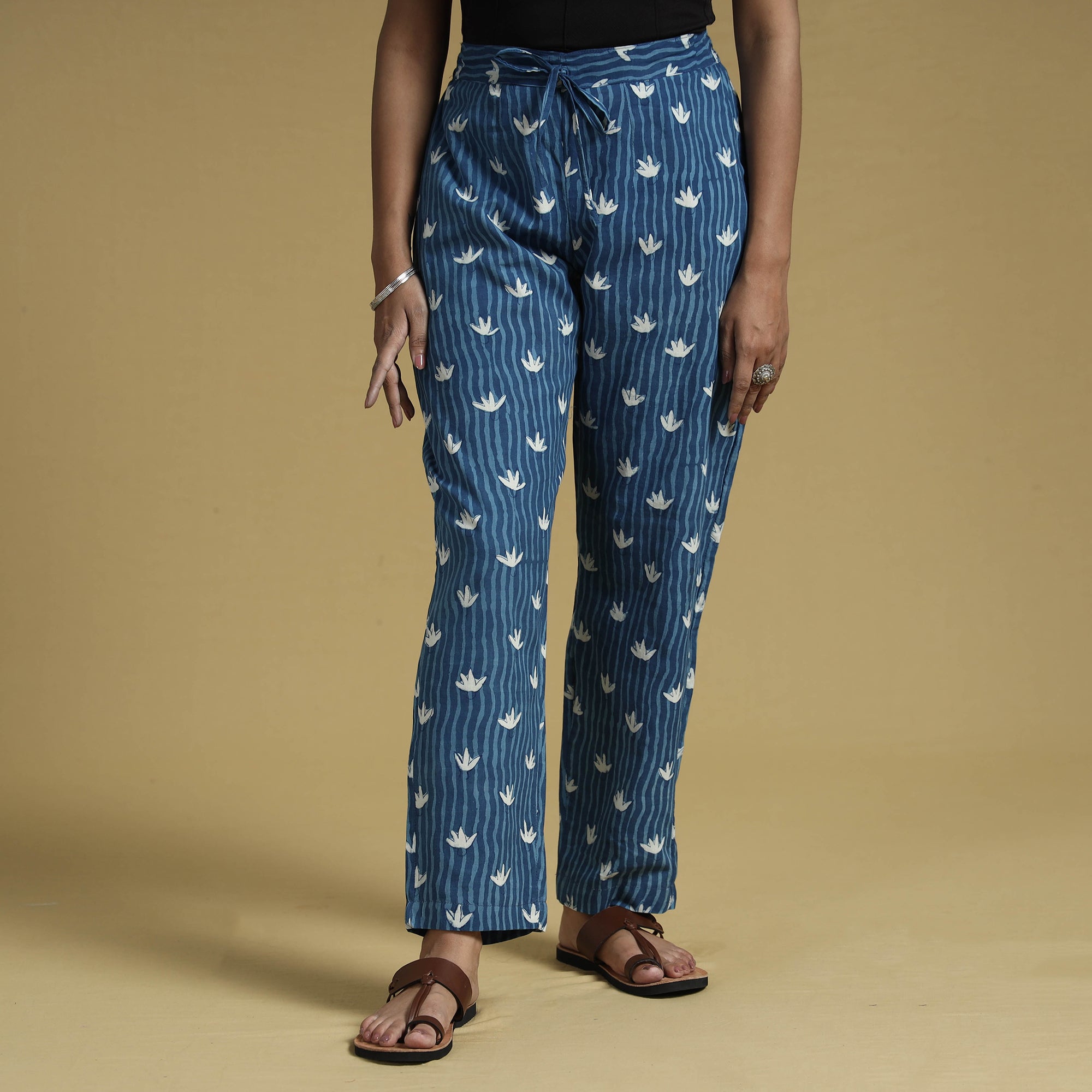 ITOKRI CASUALS Blue - Dabu Block Printing Cotton Pant