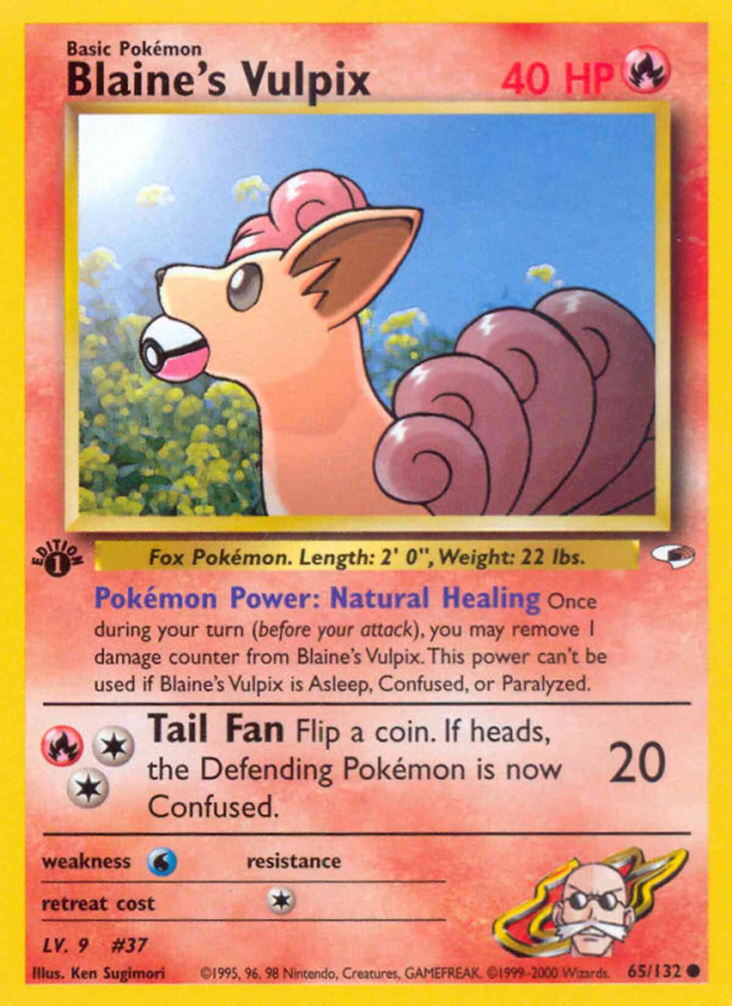 1st edition gym1-65 – Pokémon Blaine's Vulpix - 65/132 - Common - 1st Edition [gym1-65] [Non-Holo]