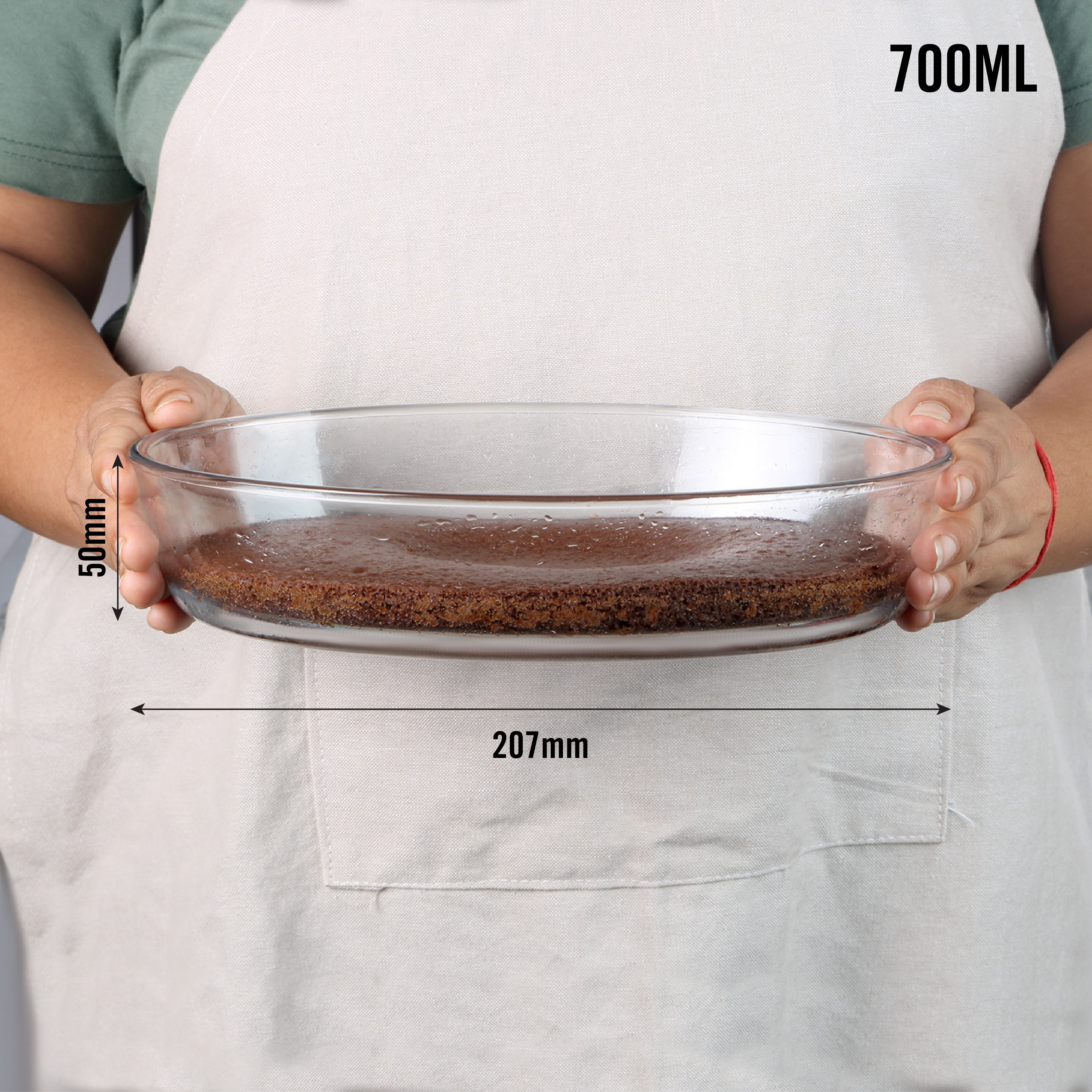 Cello Cosmo Oval Glass Baking Dish, 700ml – Clear - view 5