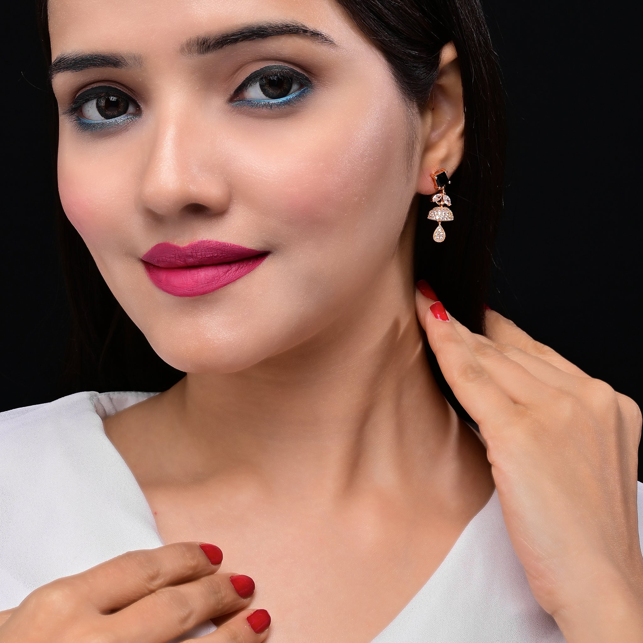 Branta Midnight Majesty Jhumka Earrings - view 4