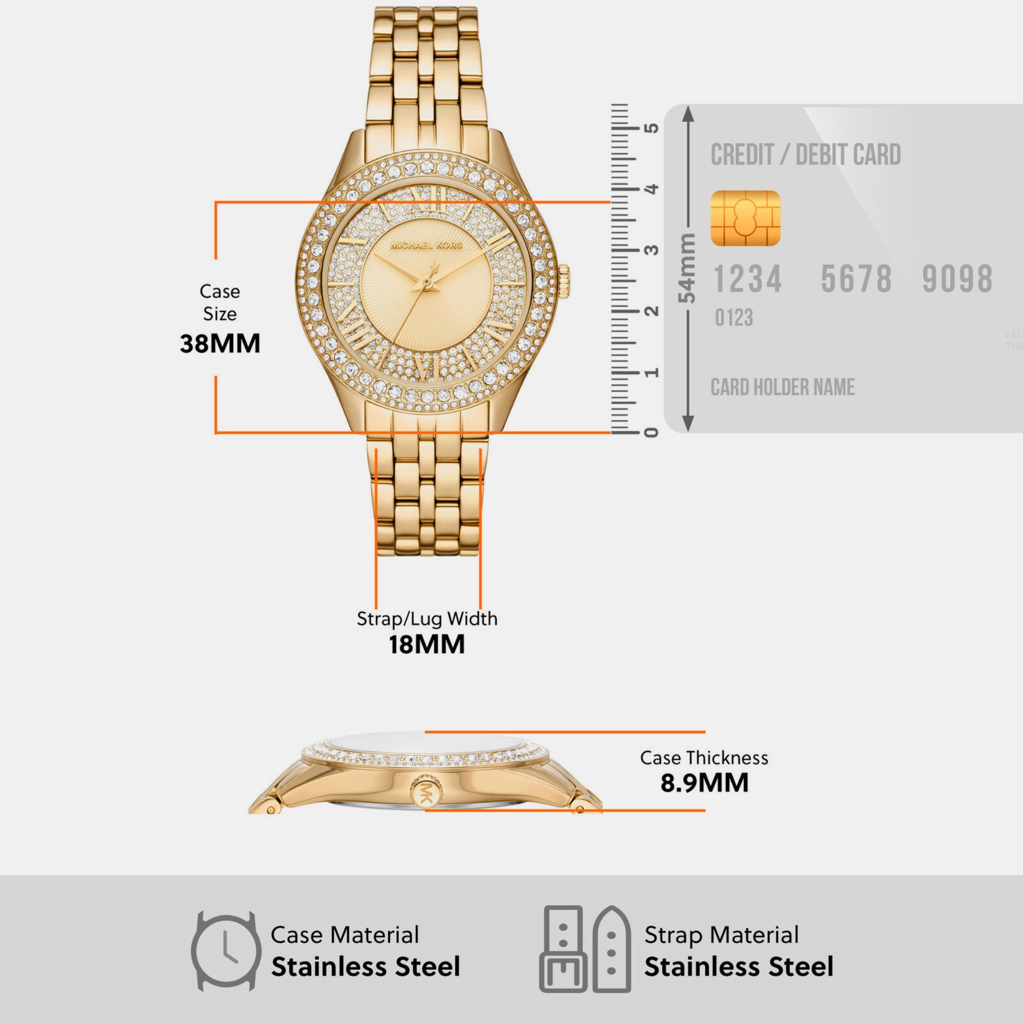 Michael Kors Harlowe Women Quartz Gold Dial Analog Stainless Steel Watch MK4709 - view 4