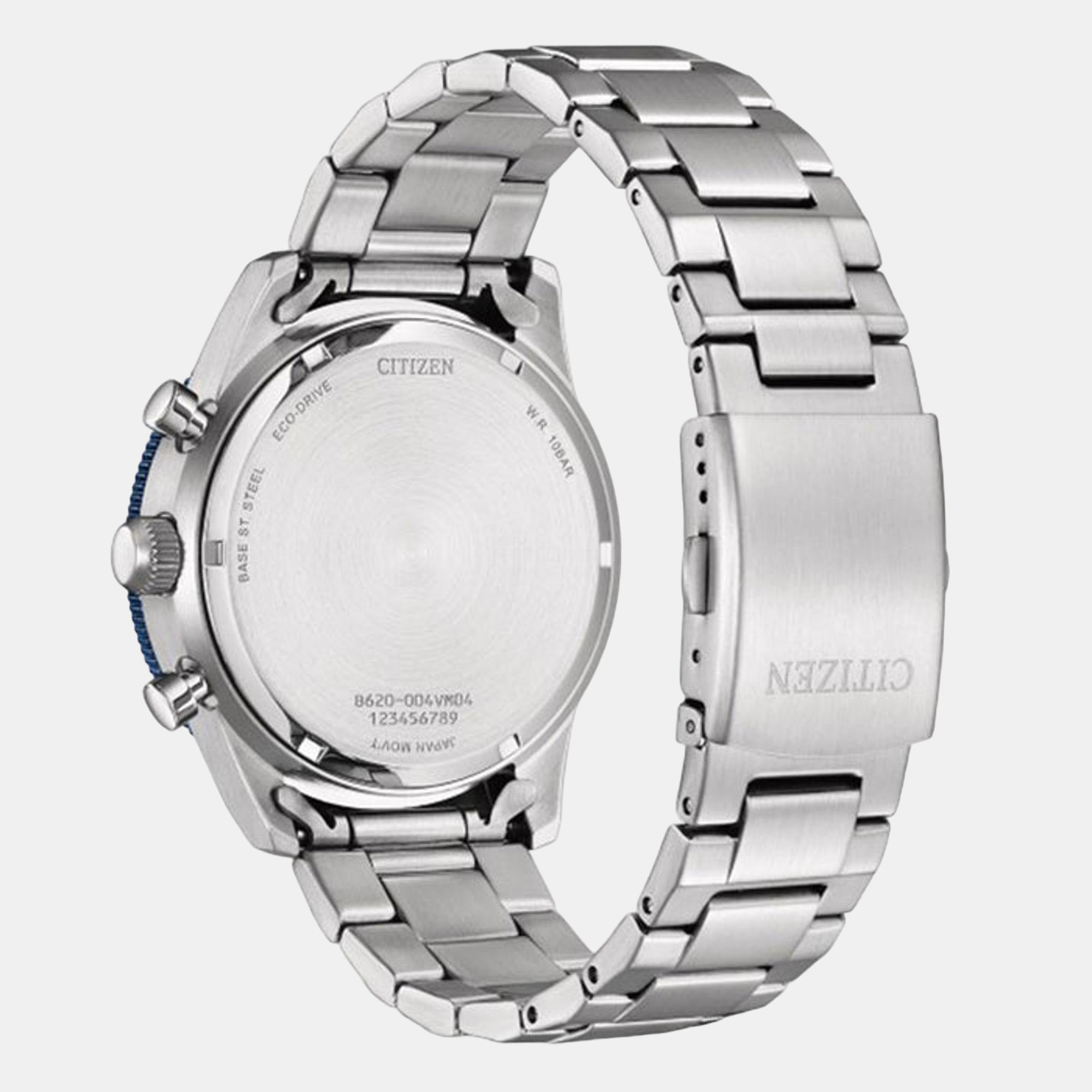 Citizen Eco-Drive Men Eco-Drive White Dial Chronograph Stainless Steel Watch CA4554-84H - view 2