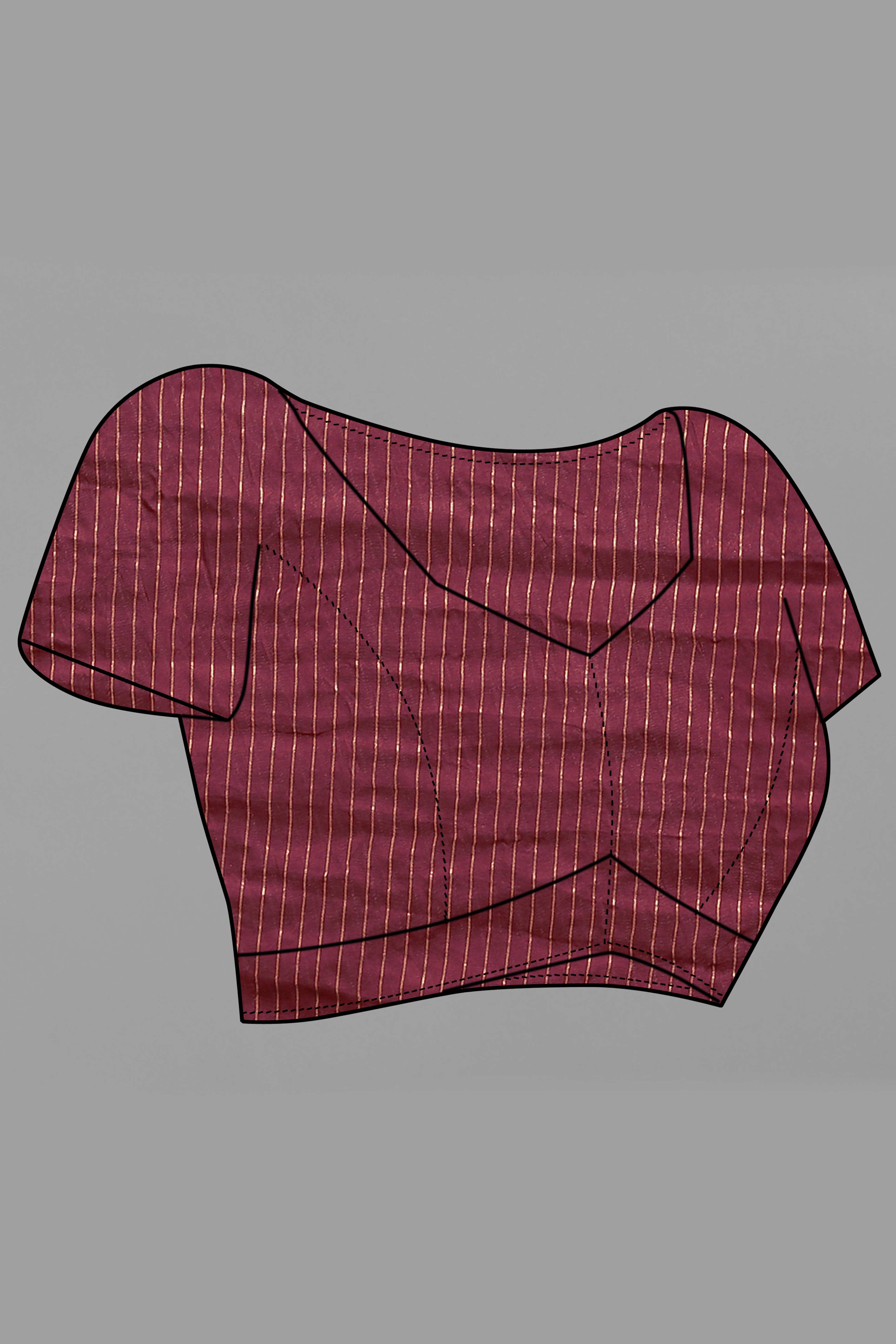 Peachmode Maroon Floral Printed Chanderi Cotton Silk Lagdi patta Saree - view 7