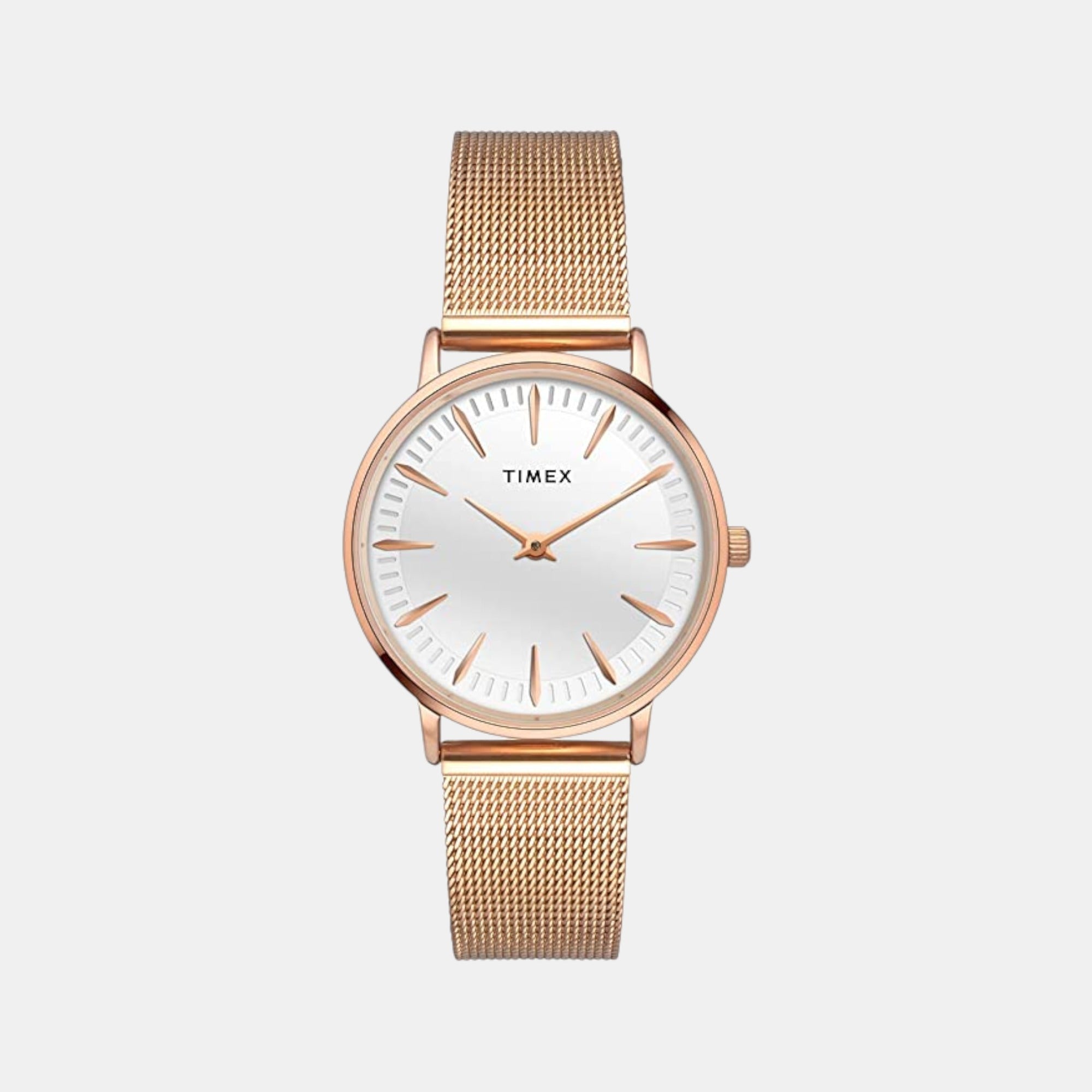 Timex Fashion Women Quartz White Dial Analog Stainless Steel Watch TWEL15606