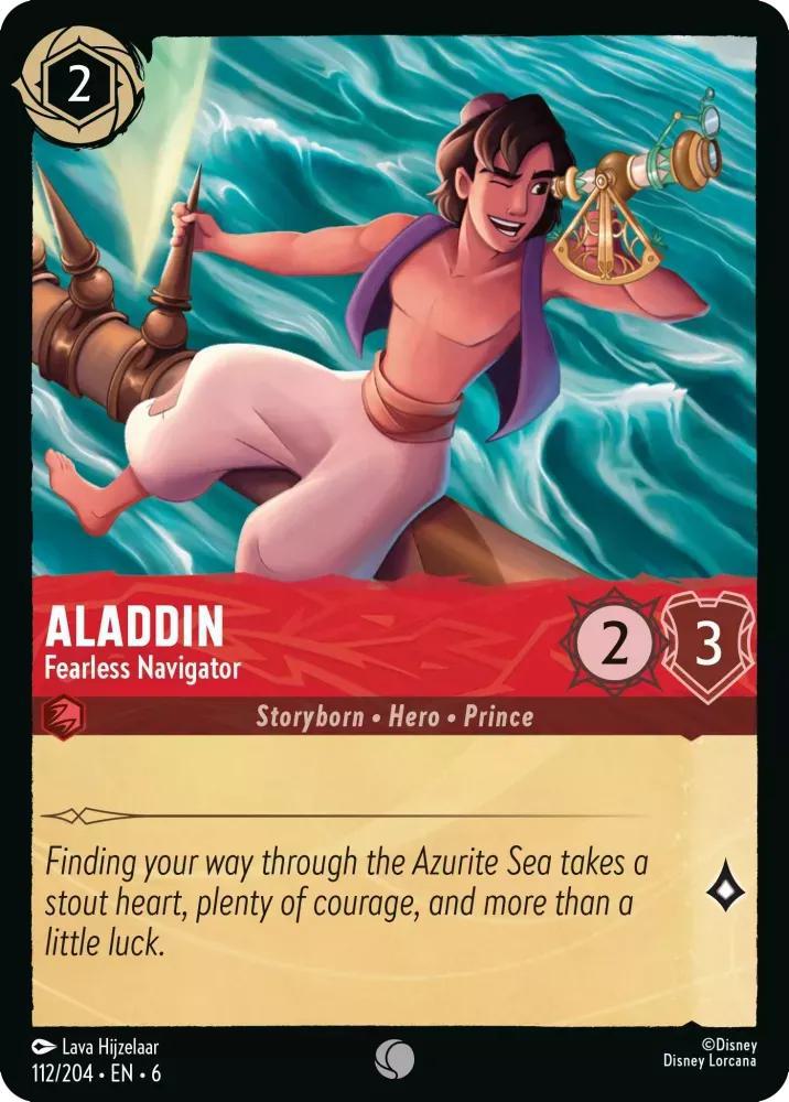 204 azurite sea – Lorcana Aladdin - Fearless Navigator - 112/204 [Azurite Sea] [Non-Foil]