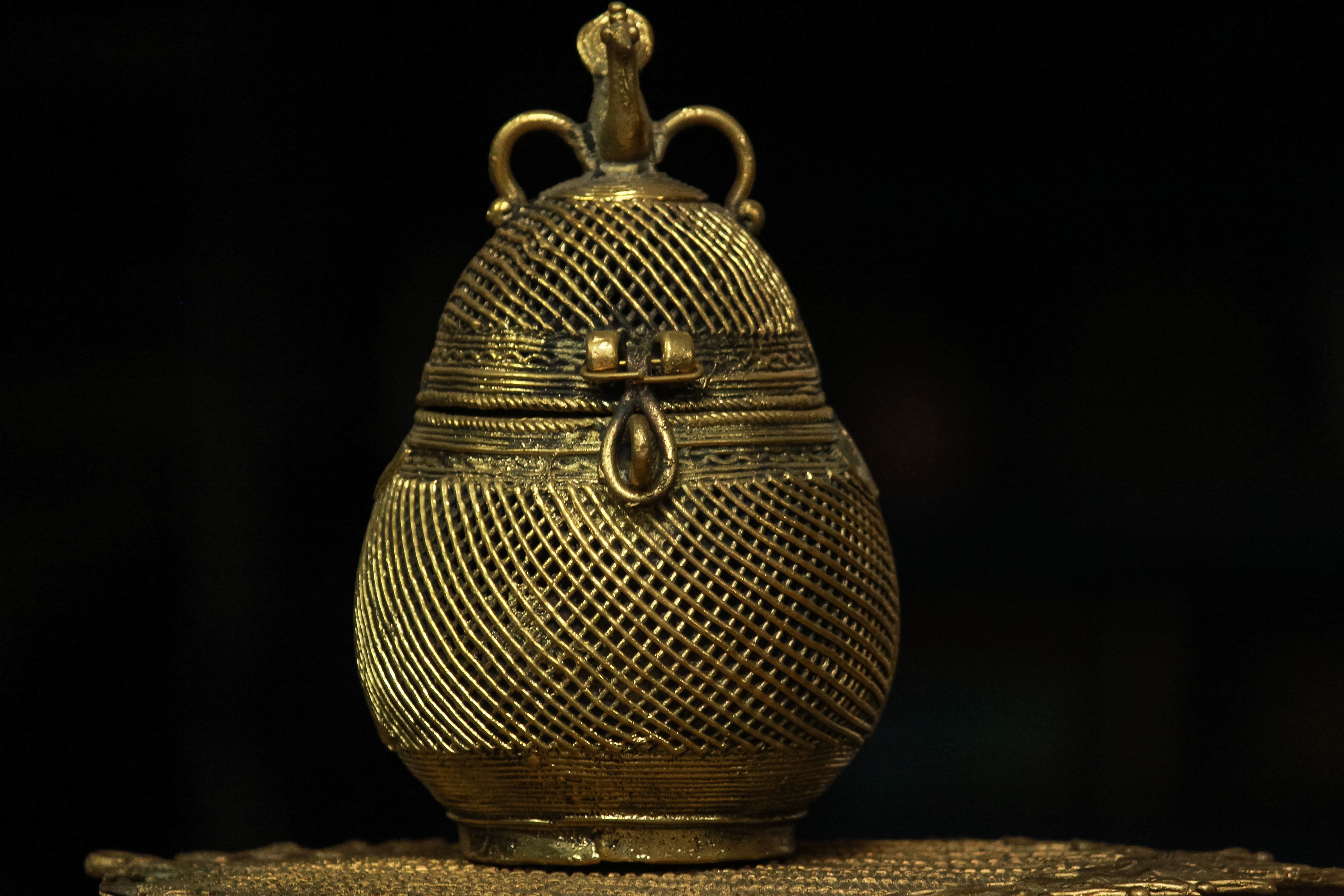 IndianVillèz Handmade Dhokra Coconut Box (Small) - view 2