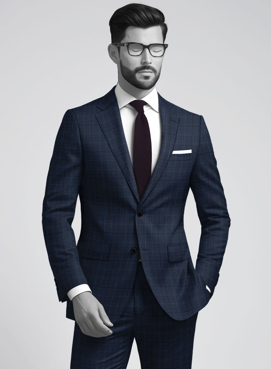 StudioSuits Napolean Porter Prince of Wales Blue Wool Jacket - view 2