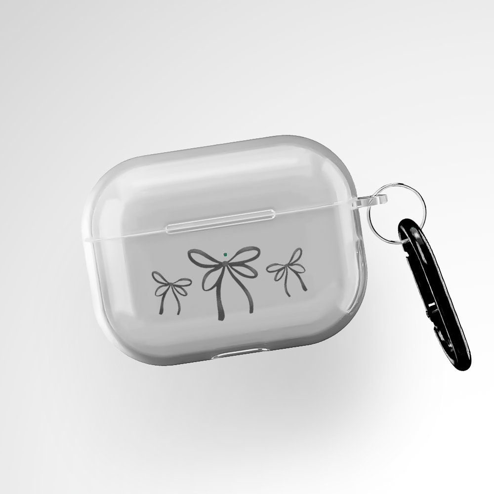 Cover It Up Black and White Bow Clear Airpods Pro Case Covers