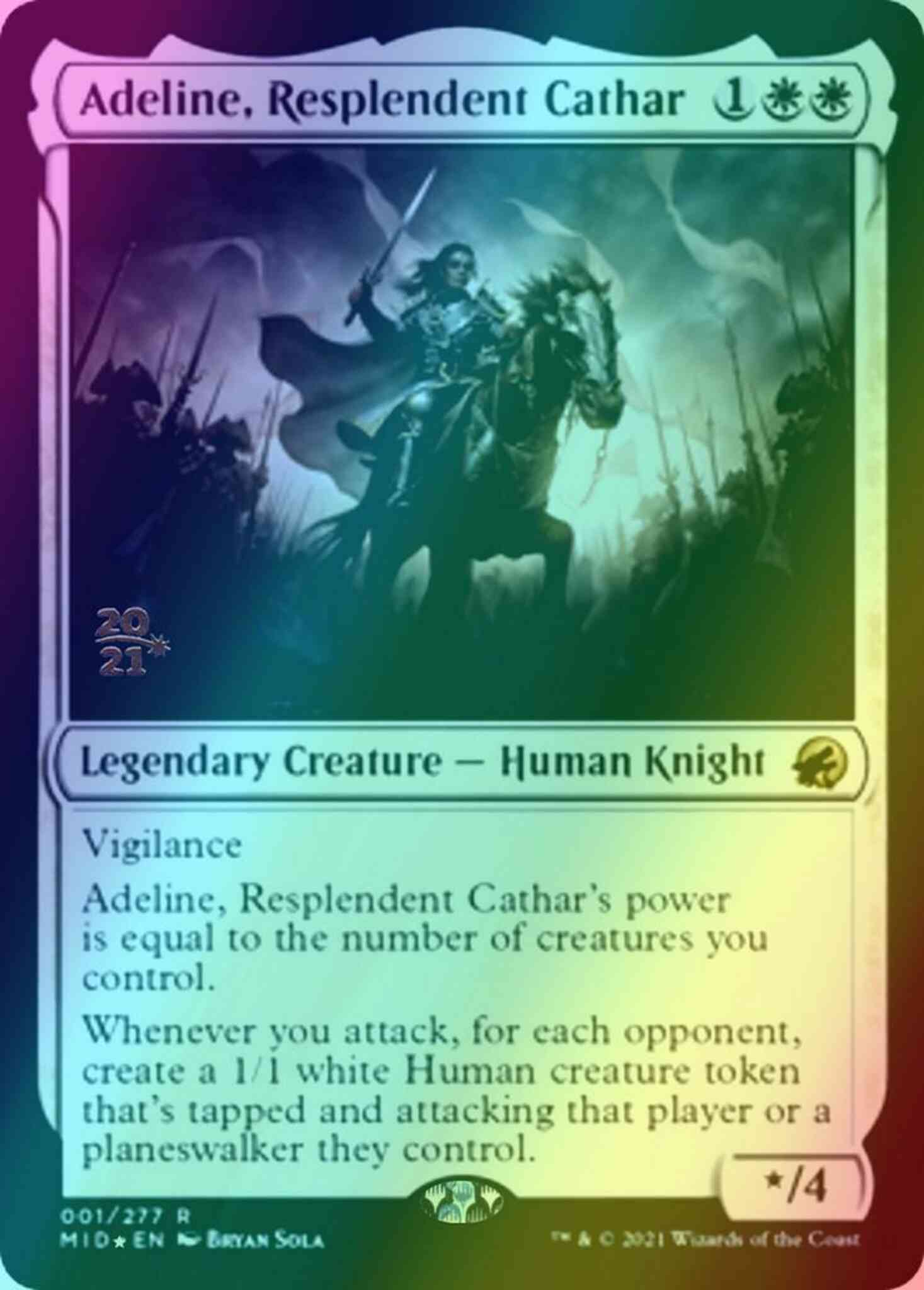 Adeline resplendent cathar – Magic Adeline, Resplendent Cathar [Prerelease] [1s] [Innistrad: Midnight Hunt Promos] [Foil]